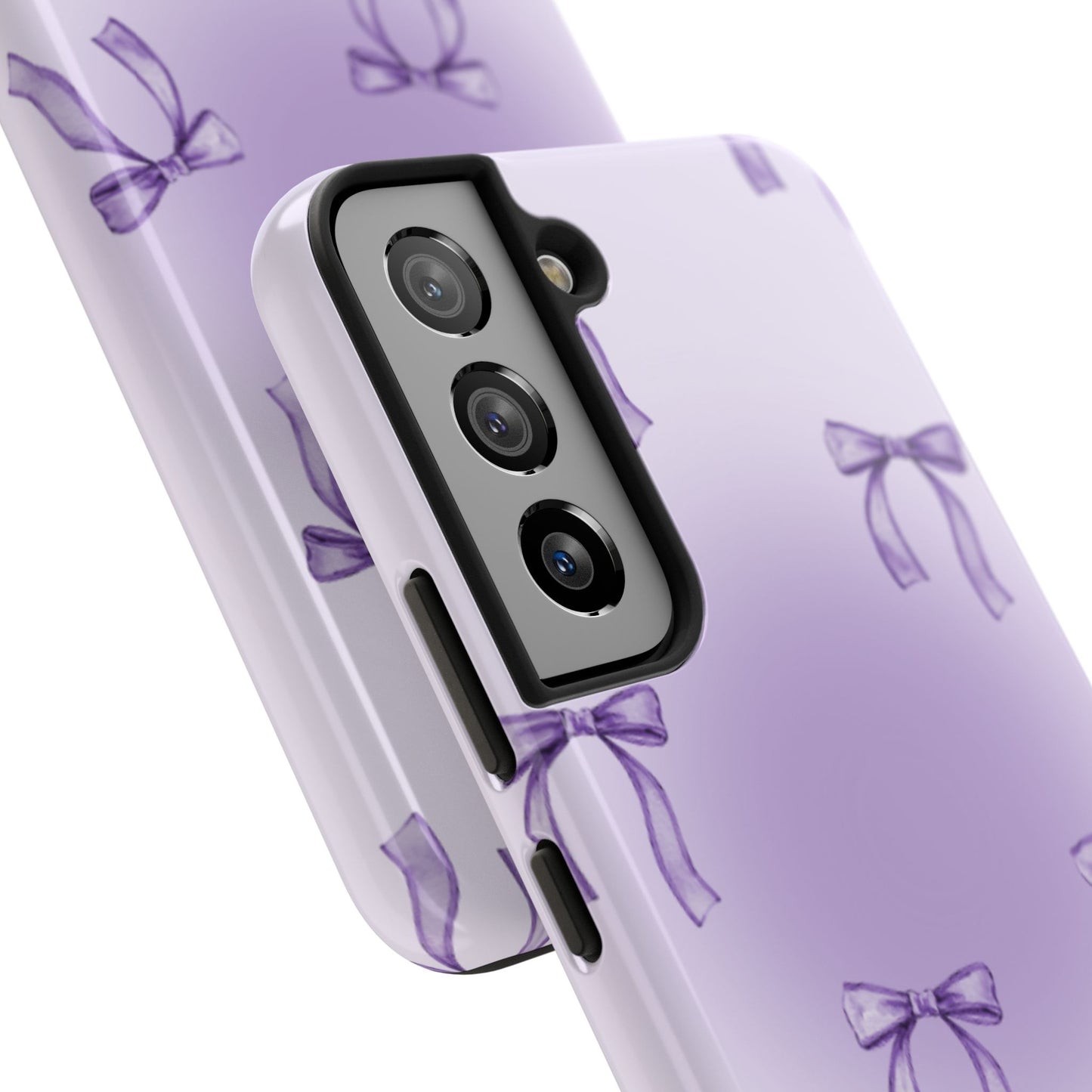 Purple Chic Bow Pattern Phone Case - Stylish Protection for All Occasions