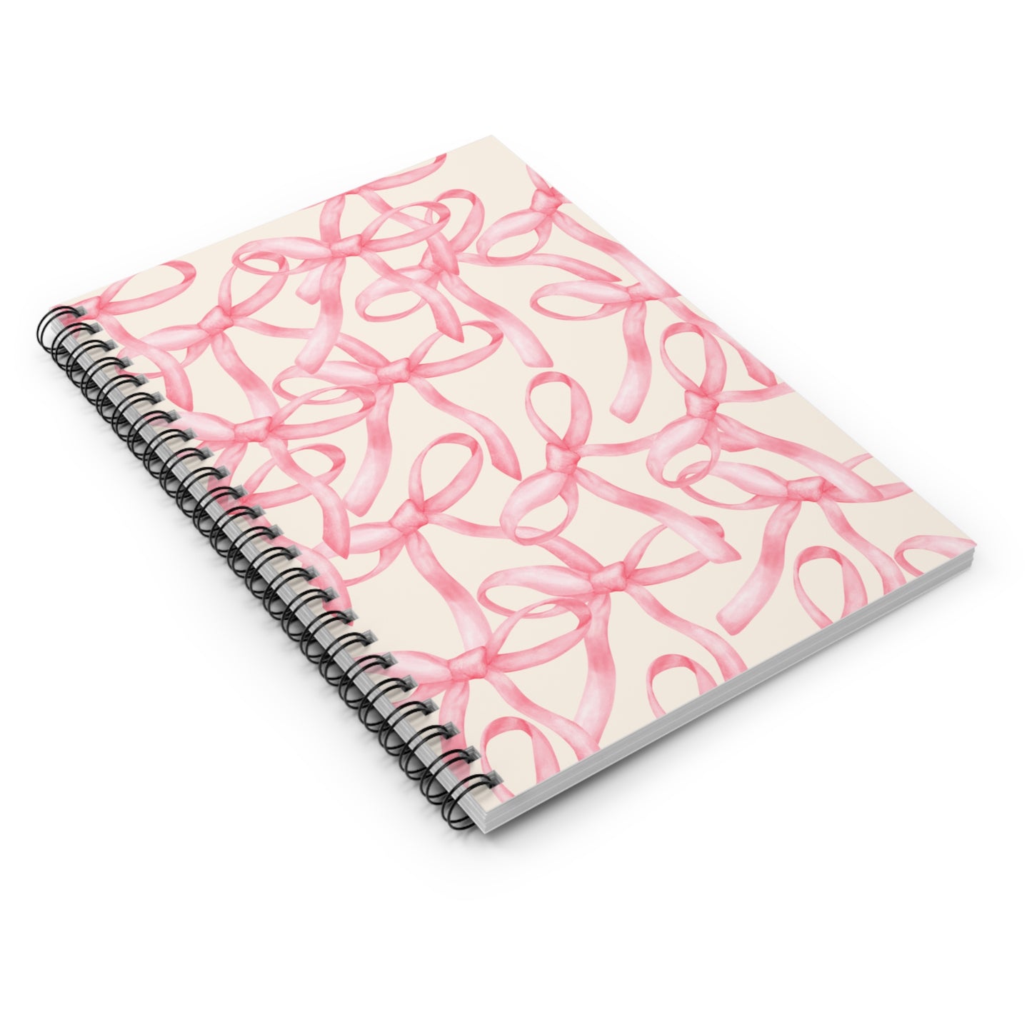 Chic Pink Ribbon Spiral Notebook - Perfect for Note-Taking & Journaling