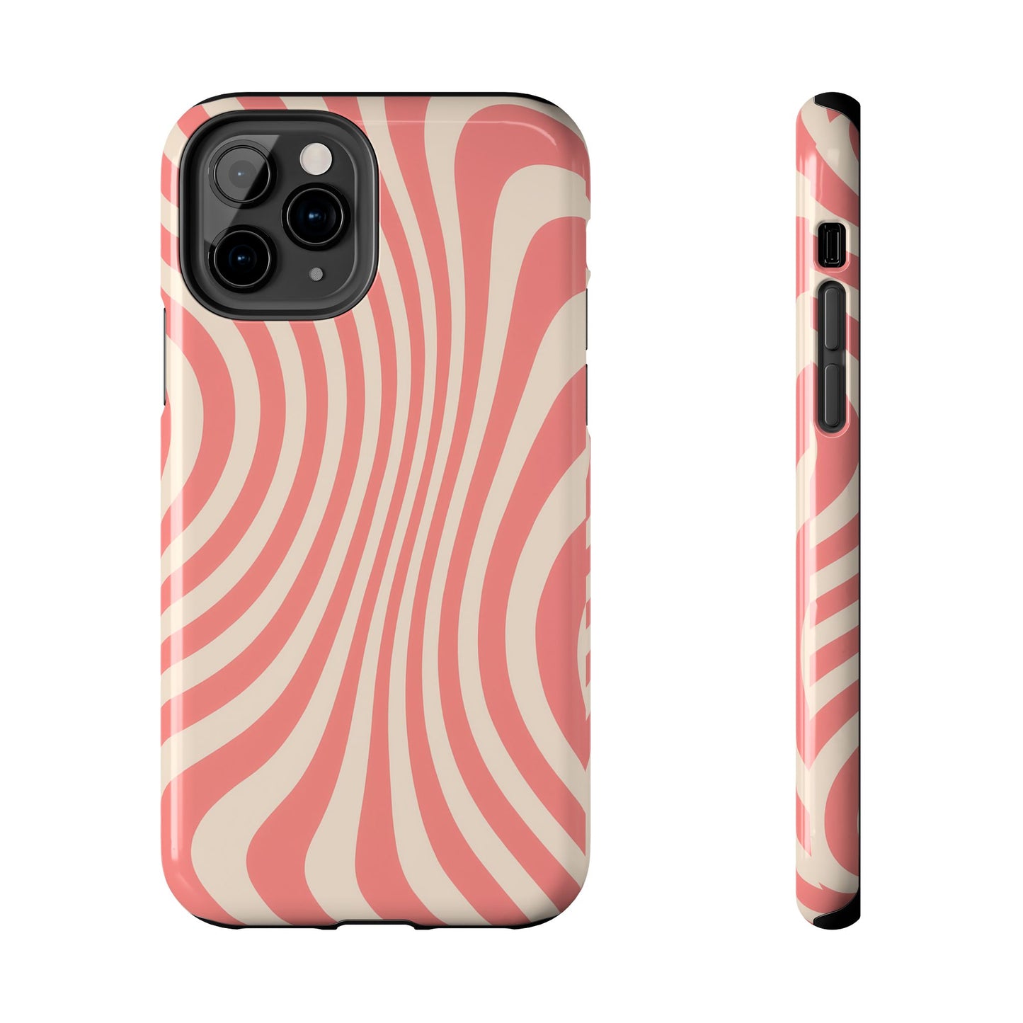 Stylish Waves Phone Case - Trendy Mobile Accessory, Durable Protection, Gift for Teens, Modern Design, Pink Aesthetic