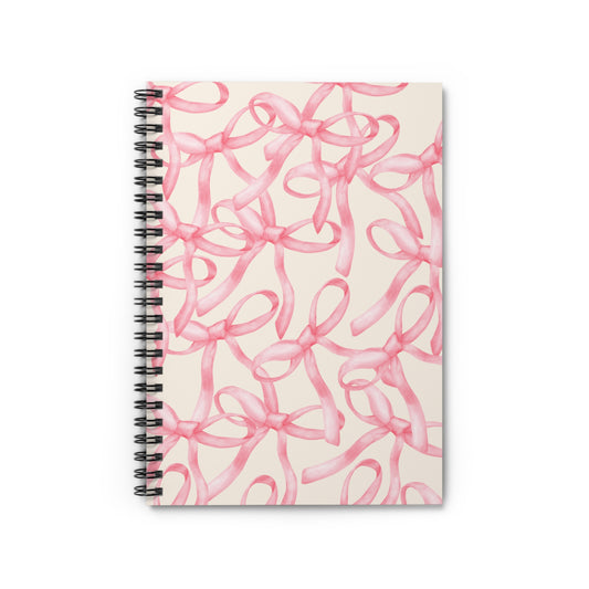 Chic Pink Ribbon Spiral Notebook - Perfect for Note-Taking & Journaling