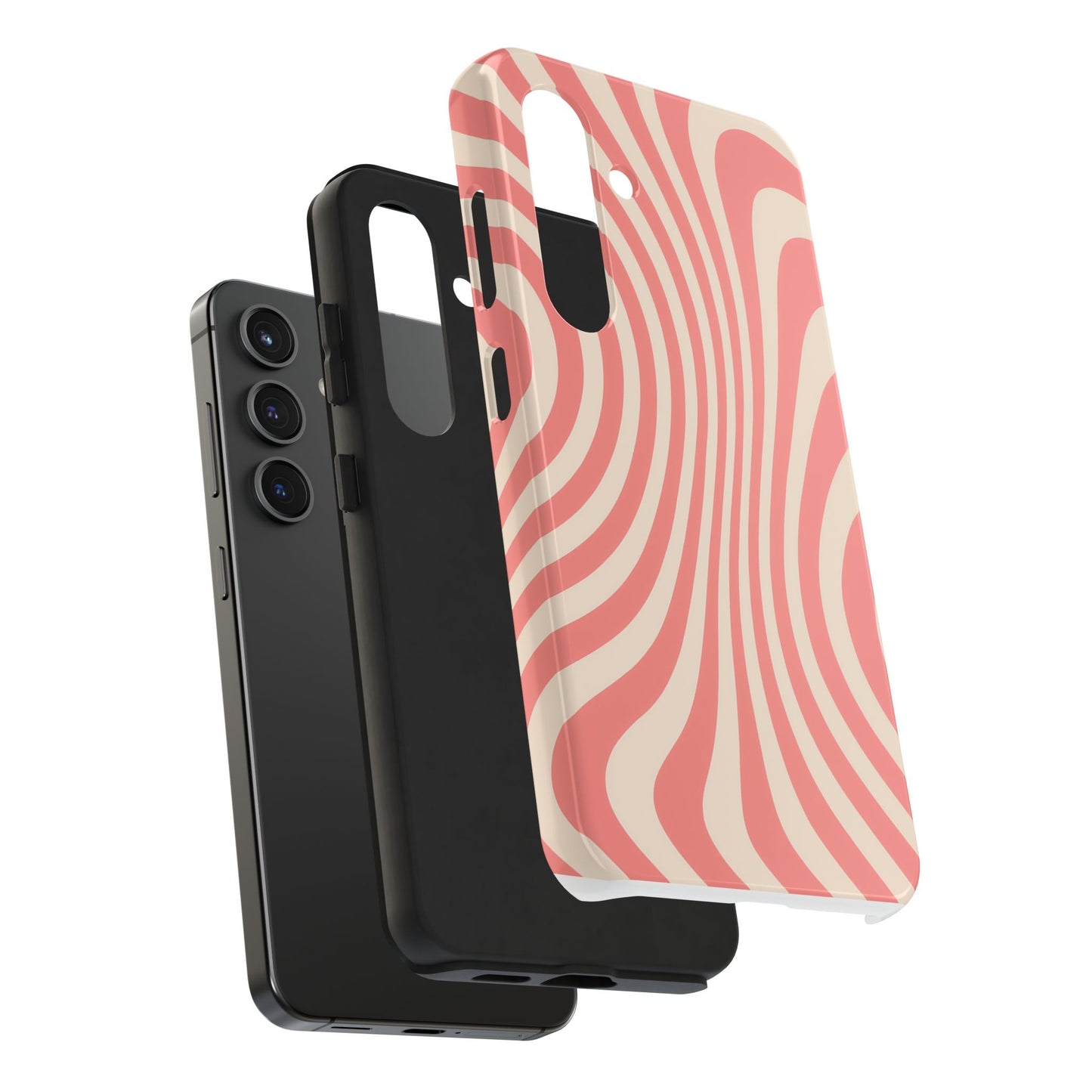 Stylish Waves Phone Case - Trendy Mobile Accessory, Durable Protection, Gift for Teens, Modern Design, Pink Aesthetic