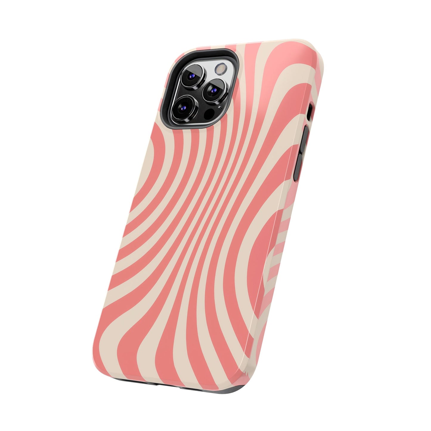 Stylish Waves Phone Case - Trendy Mobile Accessory, Durable Protection, Gift for Teens, Modern Design, Pink Aesthetic