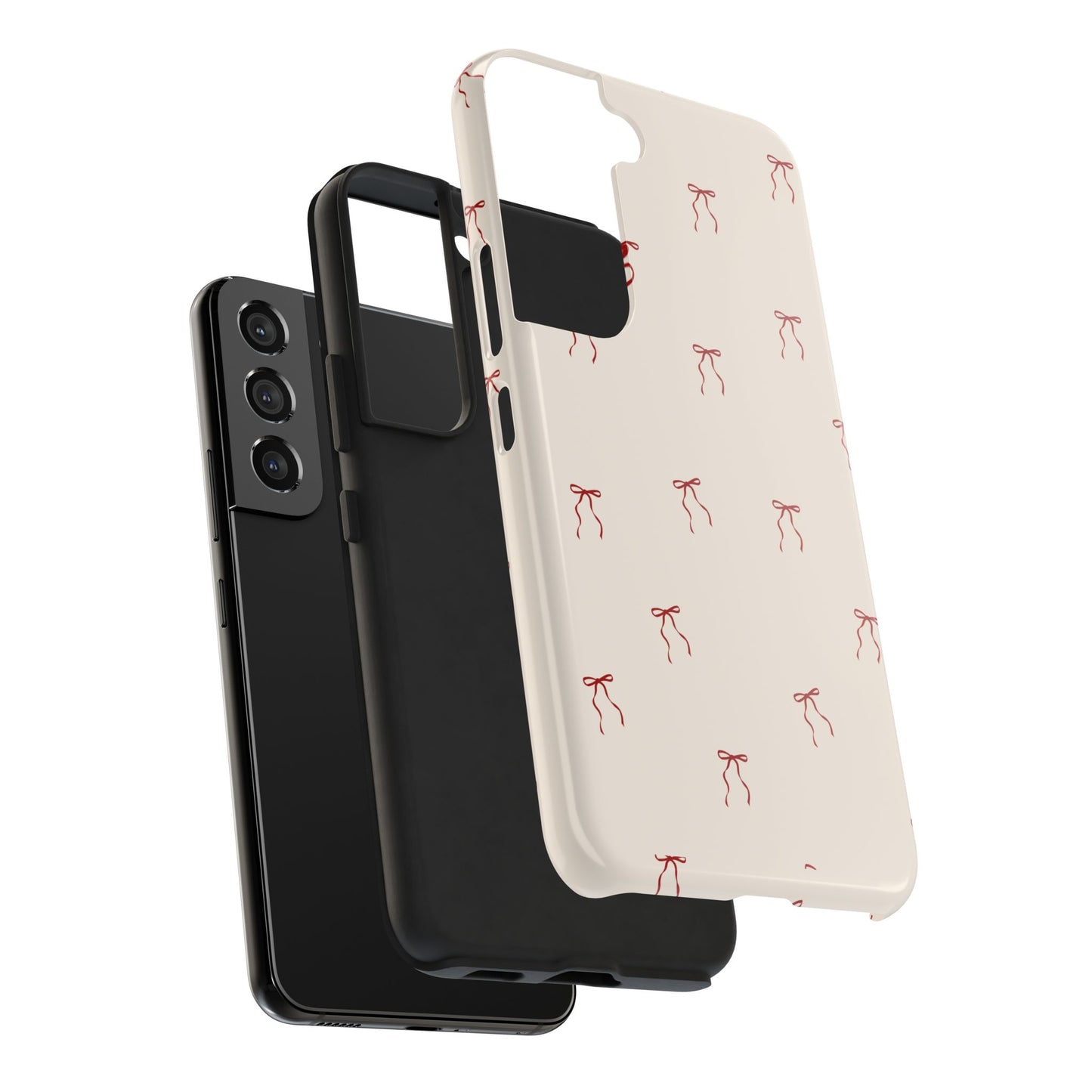 Ribbon Cute Bow Pattern Tough Phone Cases, Bow Phone Cover, Stylish Phone Protectors, Gift for Girls, Trendy Tech Accessories