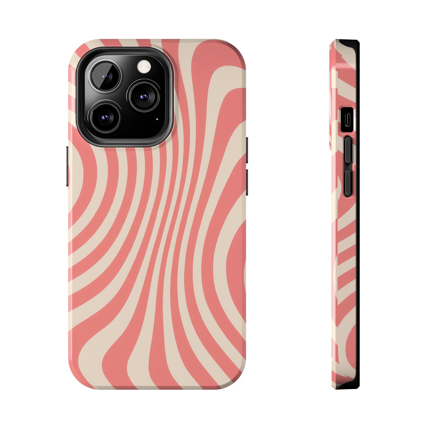 Stylish Waves Phone Case - Trendy Mobile Accessory, Durable Protection, Gift for Teens, Modern Design, Pink Aesthetic