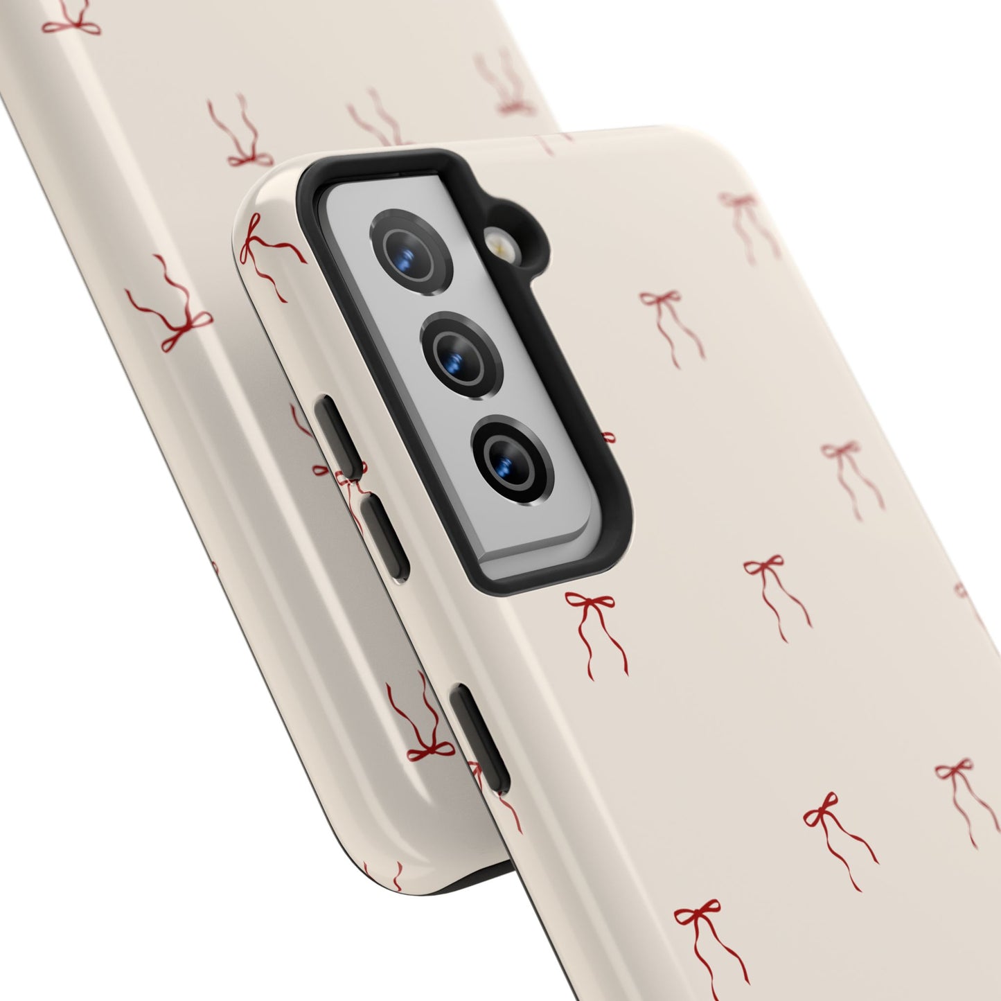 Ribbon Cute Bow Pattern Tough Phone Cases, Bow Phone Cover, Stylish Phone Protectors, Gift for Girls, Trendy Tech Accessories