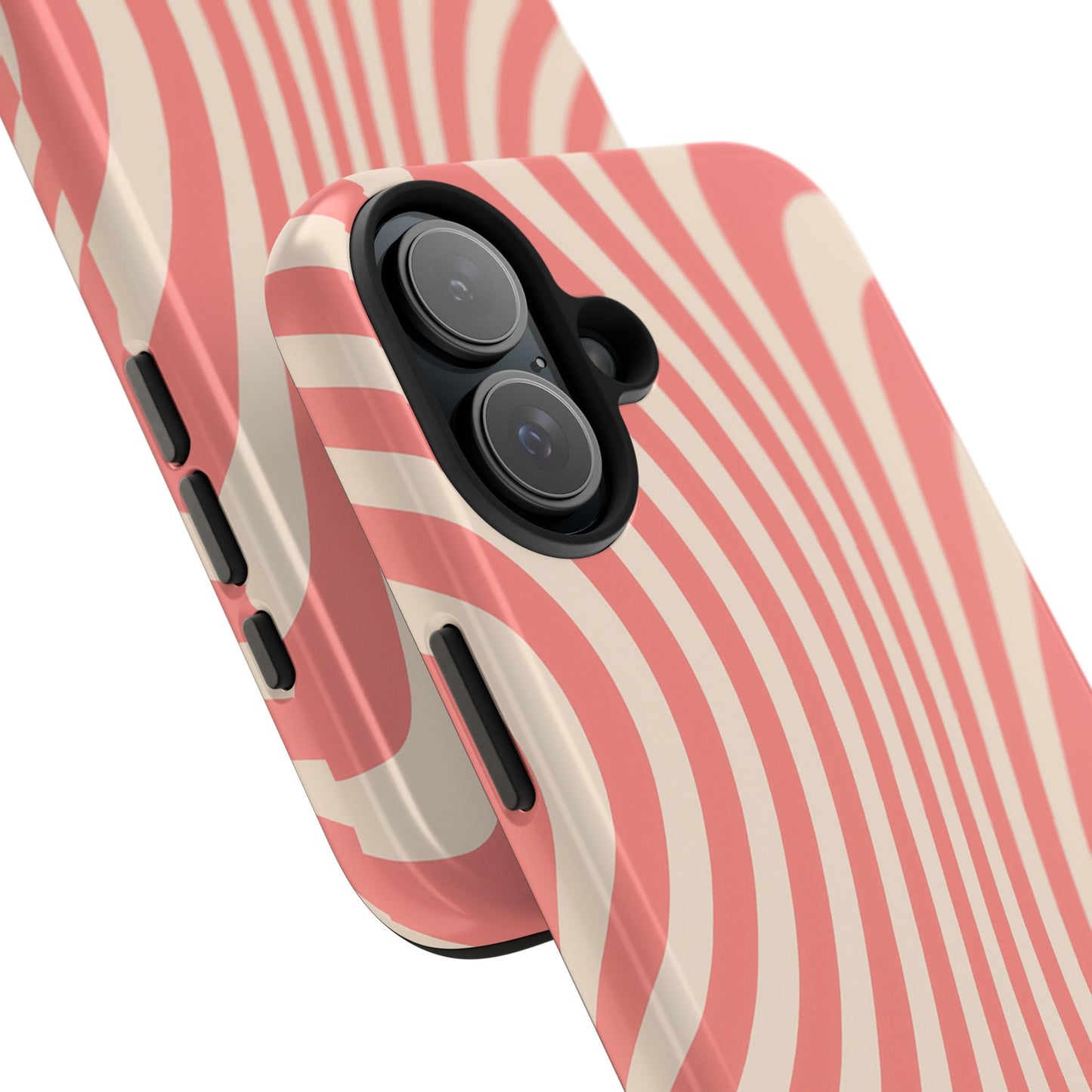 Stylish Waves Phone Case - Trendy Mobile Accessory, Durable Protection, Gift for Teens, Modern Design, Pink Aesthetic