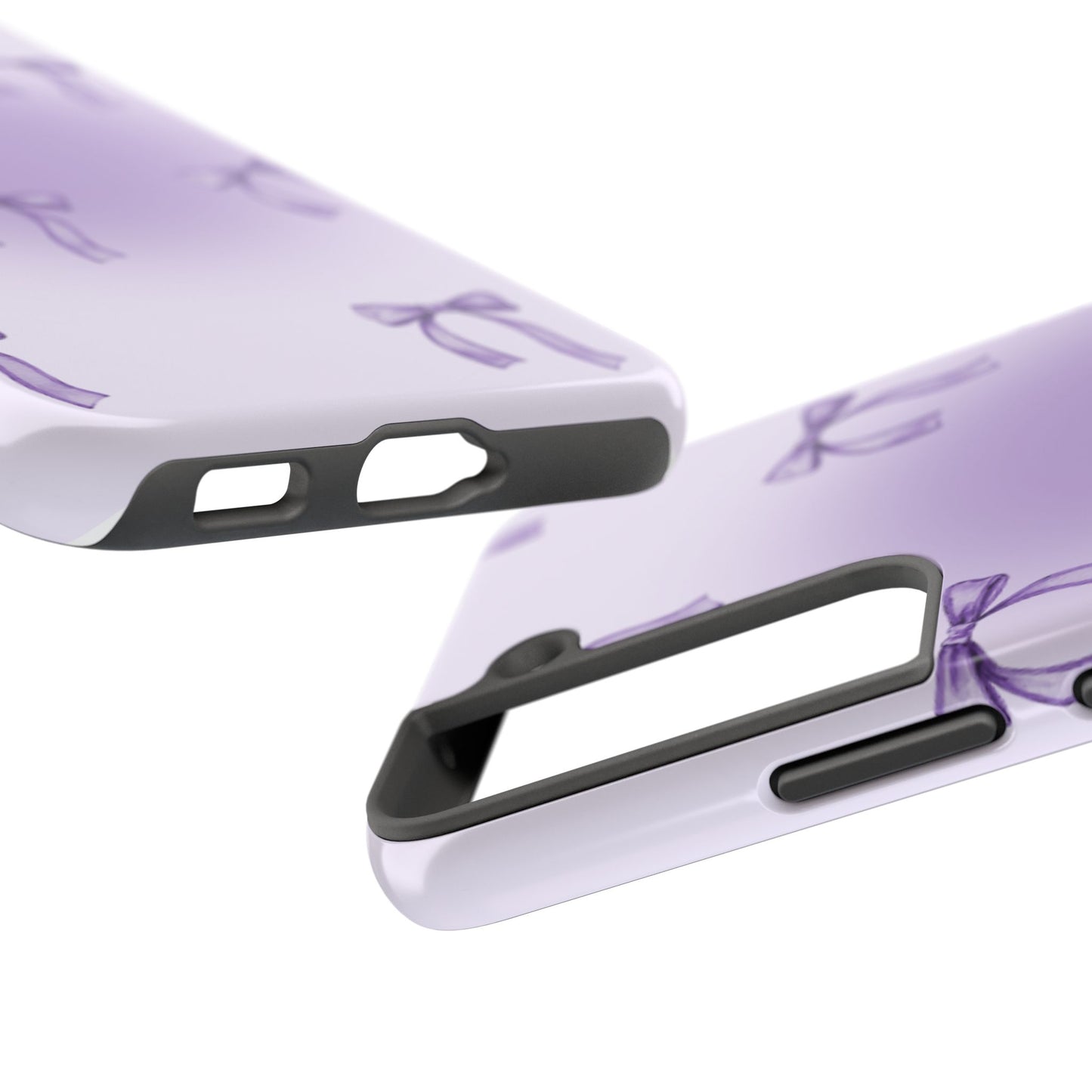 Purple Chic Bow Pattern Phone Case - Stylish Protection for All Occasions