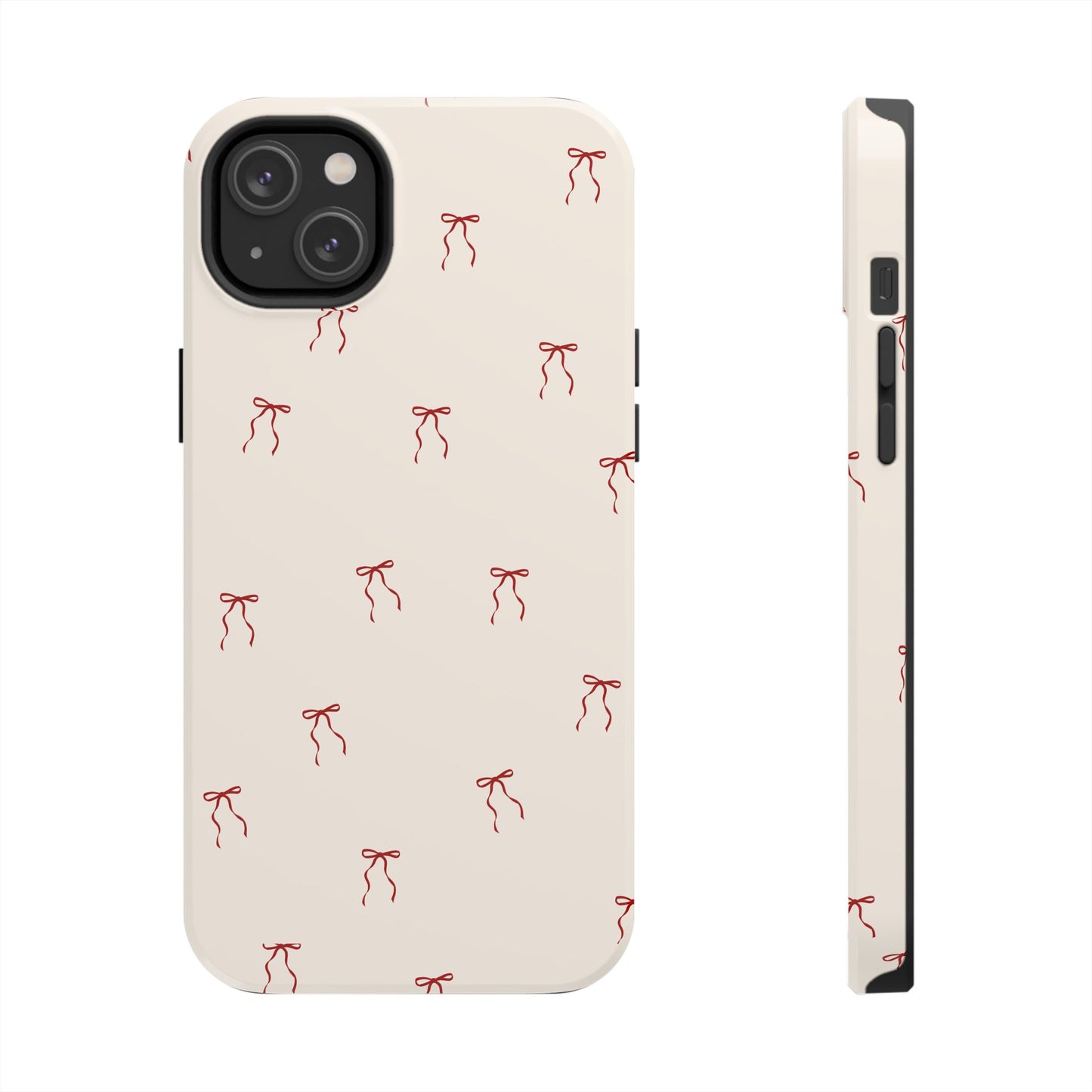 Ribbon Cute Bow Pattern Tough Phone Cases, Bow Phone Cover, Stylish Phone Protectors, Gift for Girls, Trendy Tech Accessories