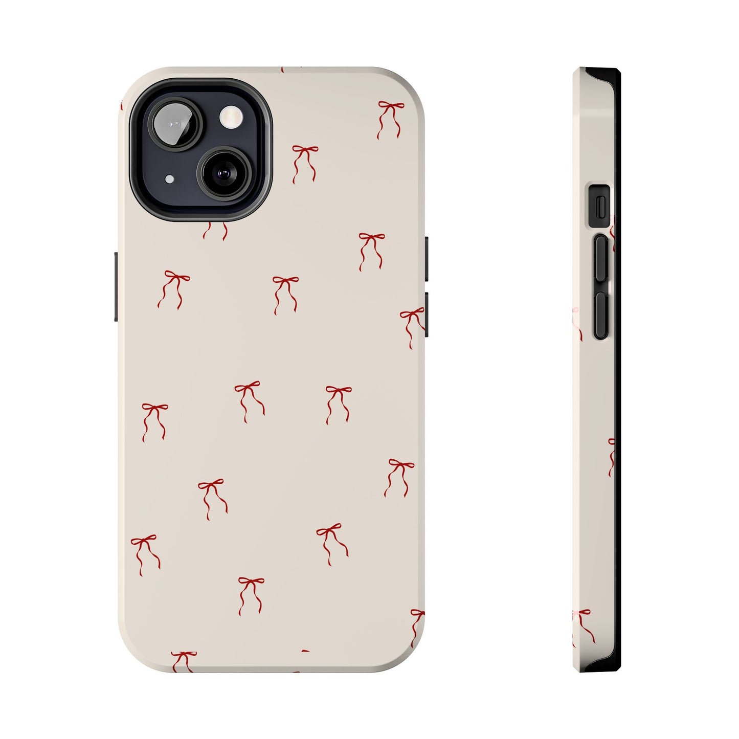 Ribbon Cute Bow Pattern Tough Phone Cases, Bow Phone Cover, Stylish Phone Protectors, Gift for Girls, Trendy Tech Accessories