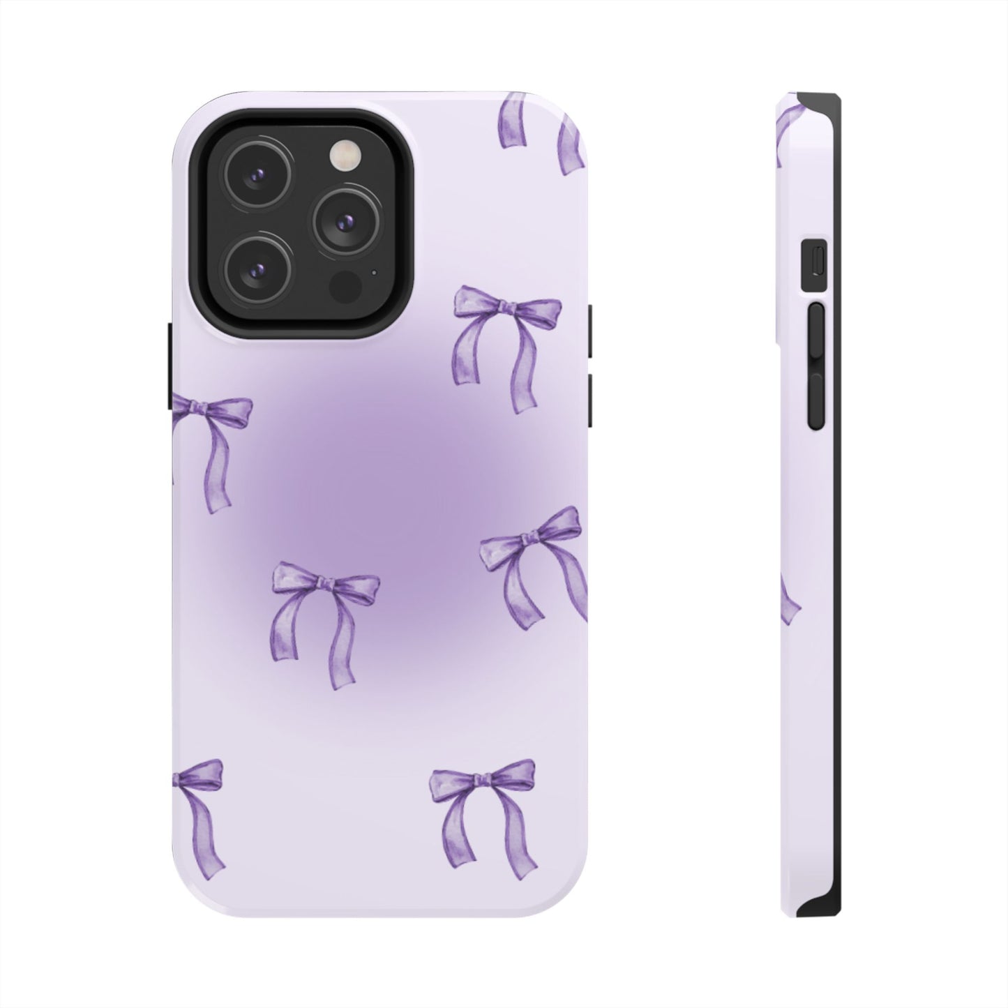 Purple Chic Bow Pattern Phone Case - Stylish Protection for All Occasions