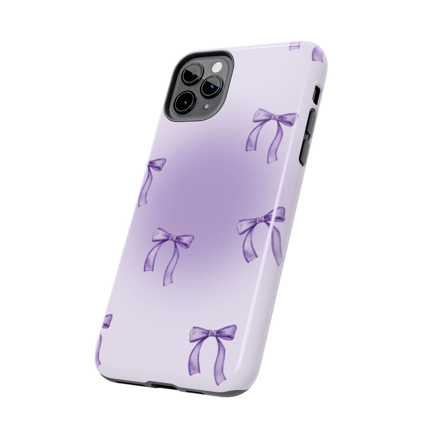 Purple Chic Bow Pattern Phone Case - Stylish Protection for All Occasions