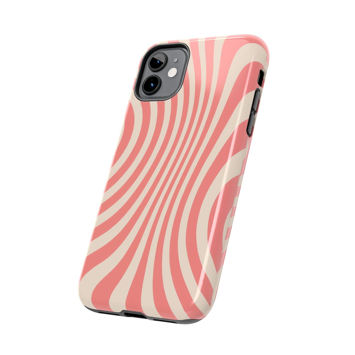 Stylish Waves Phone Case - Trendy Mobile Accessory, Durable Protection, Gift for Teens, Modern Design, Pink Aesthetic