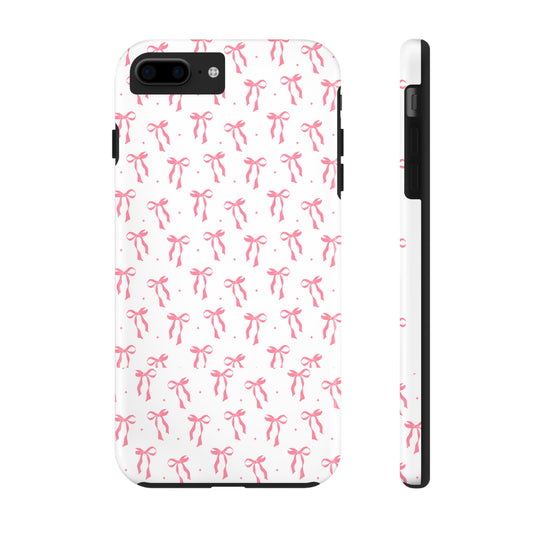 Ribbon Ballet Tough Phone Case - Stylish pink bows aesthetic