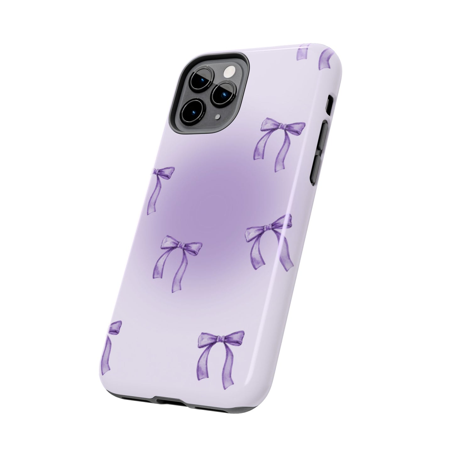 Purple Chic Bow Pattern Phone Case - Stylish Protection for All Occasions