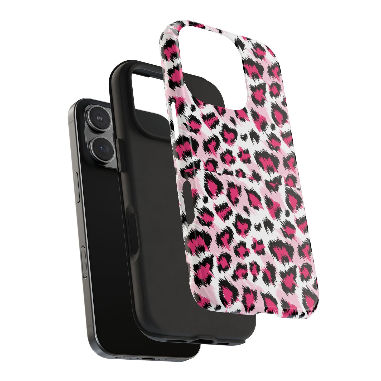 Stylish Chic Pink Leopard Tough Phone Case - Durable & Trendy Protection