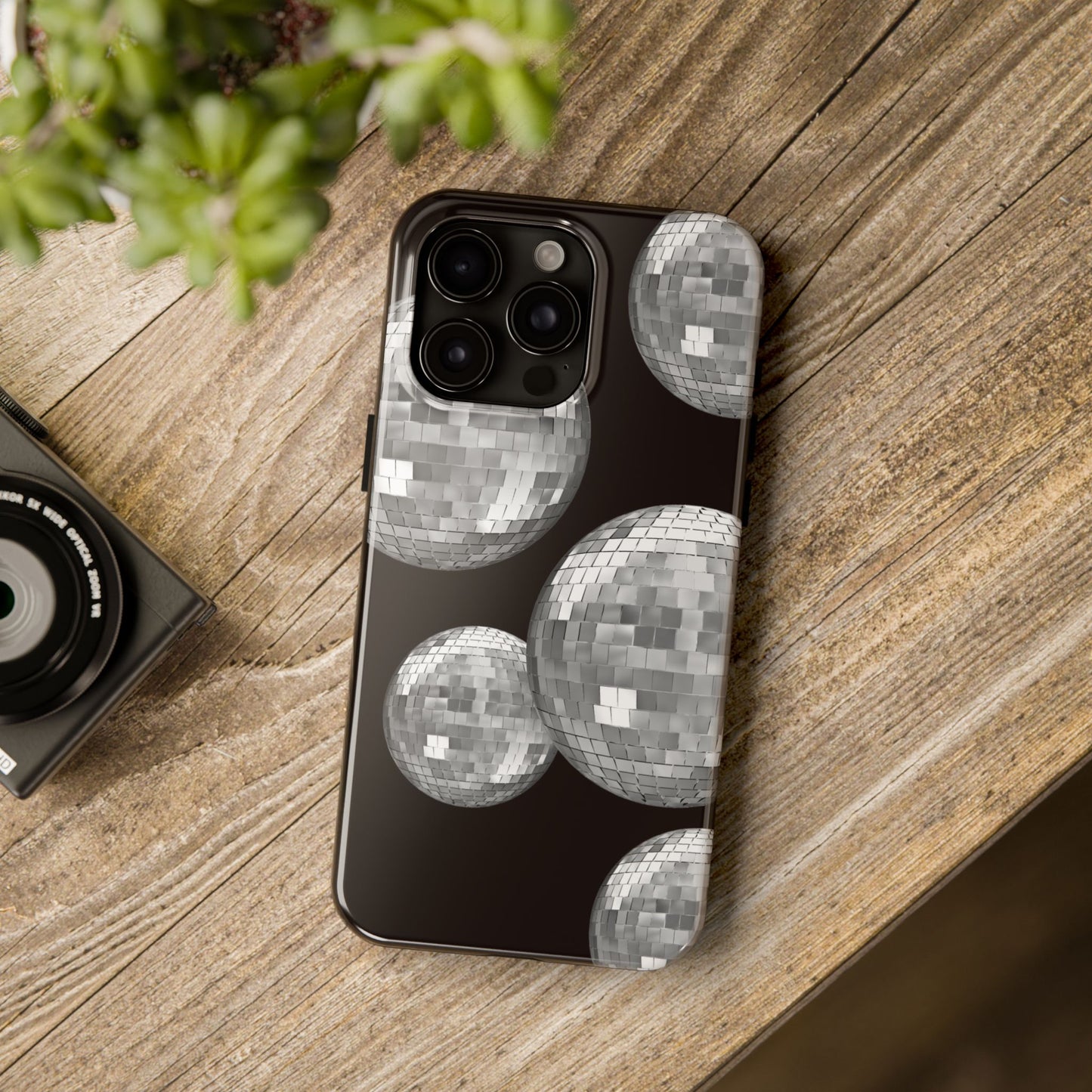 Y2k Disco Ball Tough Phone Cases, Durable, Stylish, Protective, Black and Silver Design for Party Lovers and Trendsetters, Ideal Gift for Teens