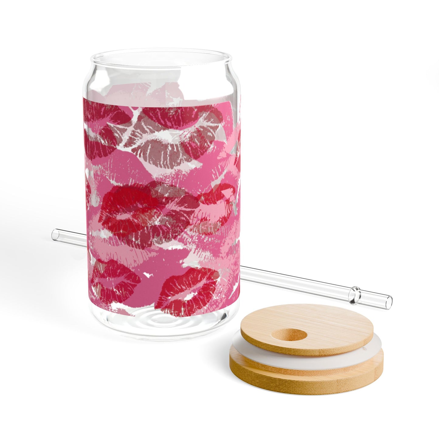 Lipstick Stain Sipper Glass, 16oz | Cute Drinkware for Parties, Gifts, Home Decor, Valentine's Day, Anniversary