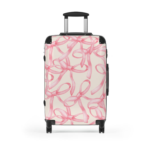 Stylish Travel Suitcase with Pink Bow Design | Luggage for Adventurers, Lightweight Carry-On, Gift for Travelers, Holiday Travel