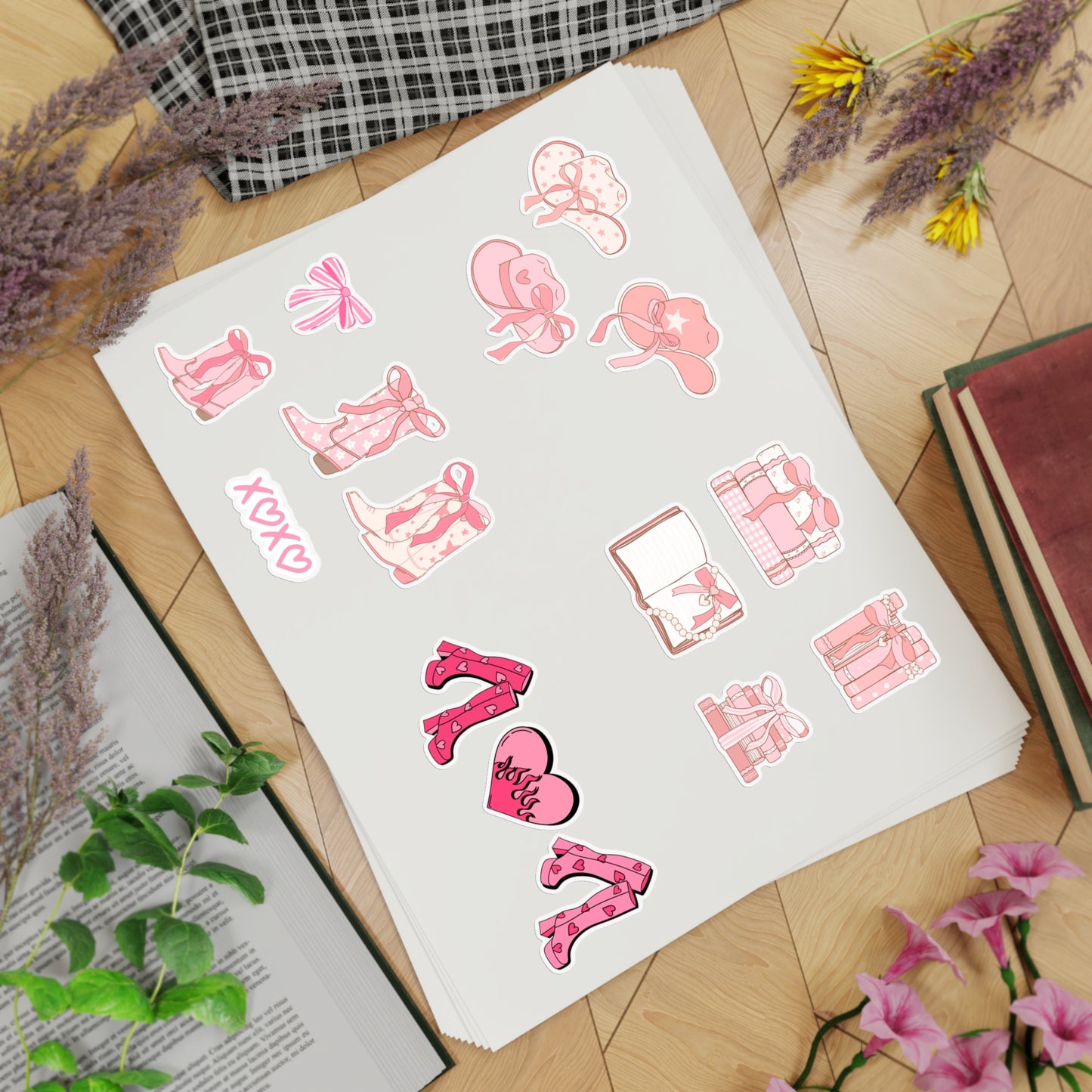 Preppy Chic Sticker Sheet Bundle, 10pcs - Cute Accessories for Scrapbooking, Journaling, Gift Wrapping, DIY Projects, Home Decor