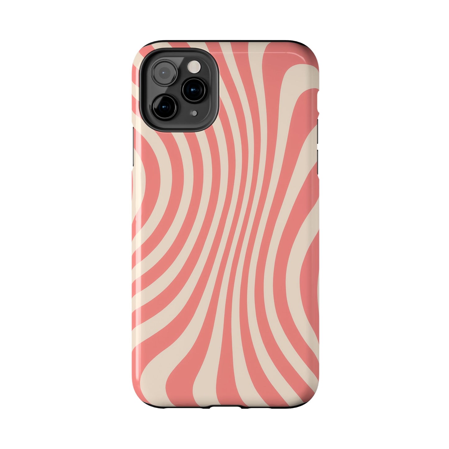 Stylish Waves Phone Case - Trendy Mobile Accessory, Durable Protection, Gift for Teens, Modern Design, Pink Aesthetic
