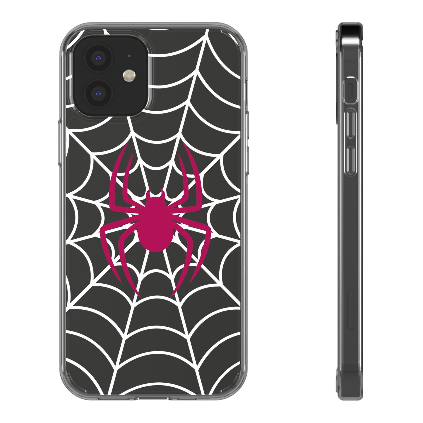 Spider Web Clear Phone Case - Stylish Protection