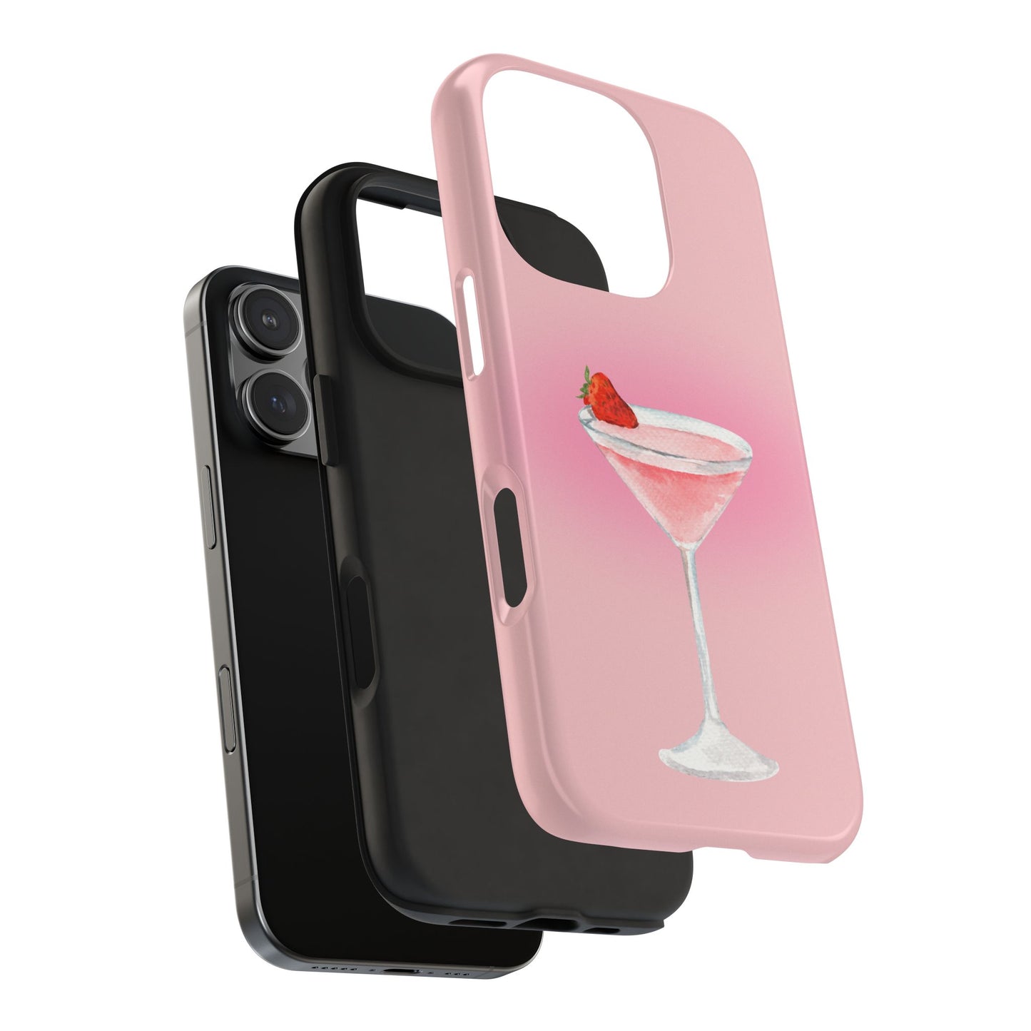 Cute Cocktail Phone Cases, Berry Pink Tough Phone Cover, Fun Gift for Friends, Perfect for Parties, Summer Vibes, Blur design
