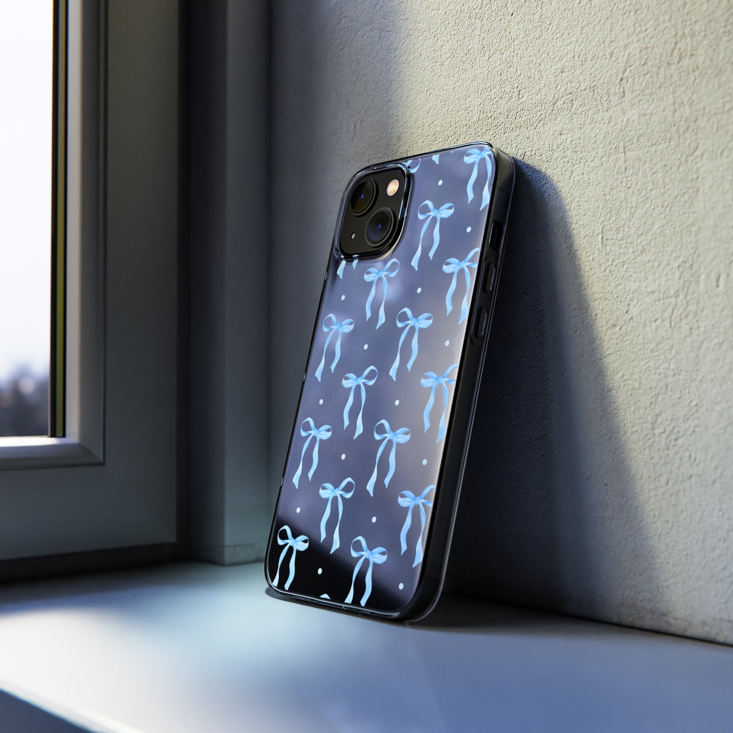 Stylish Bow Pattern Clear Silicone Phone Case - Trendy Gift for Any Occasion