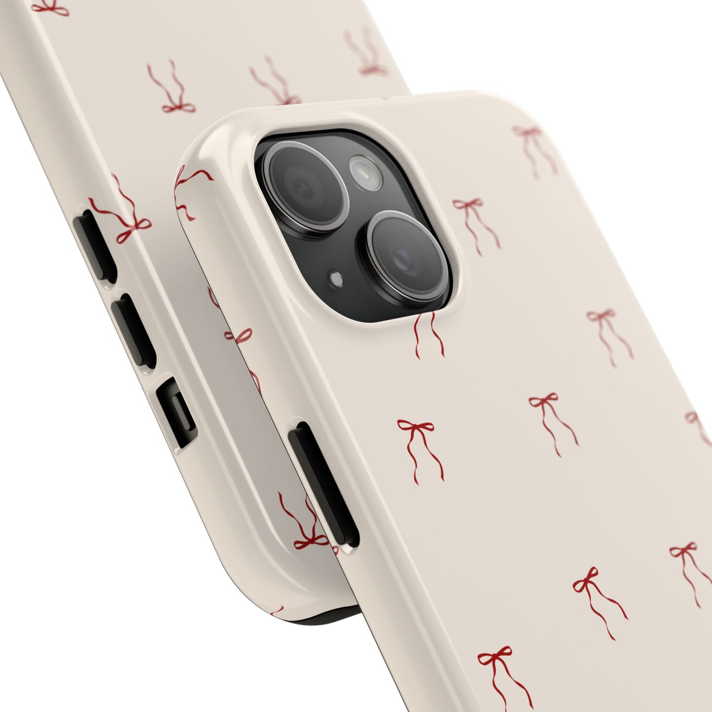 Ribbon Cute Bow Pattern Tough Phone Cases, Bow Phone Cover, Stylish Phone Protectors, Gift for Girls, Trendy Tech Accessories