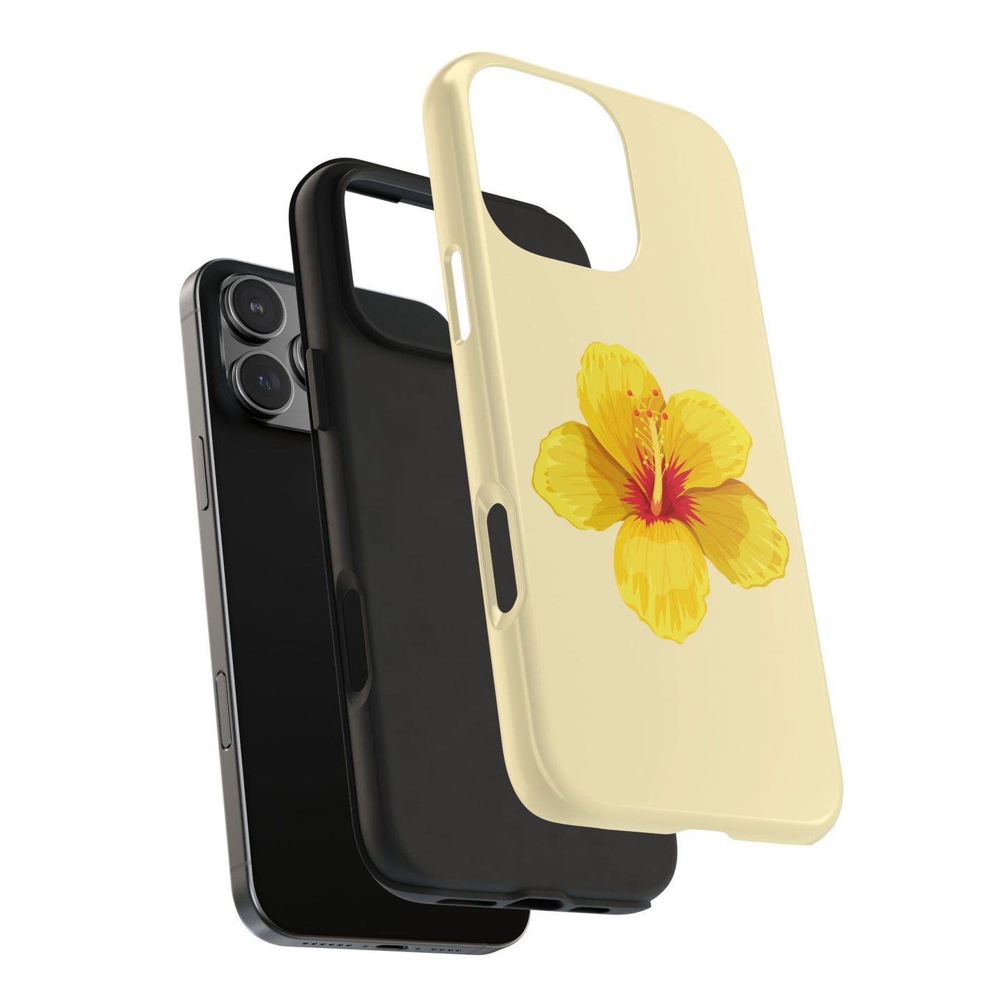 Matching Tropical Floral Phone Case - Tough and Stylish, Yellow Hibiscus Flower Design, Cute Gift for Her, Spring Fashion, Summer Vibes