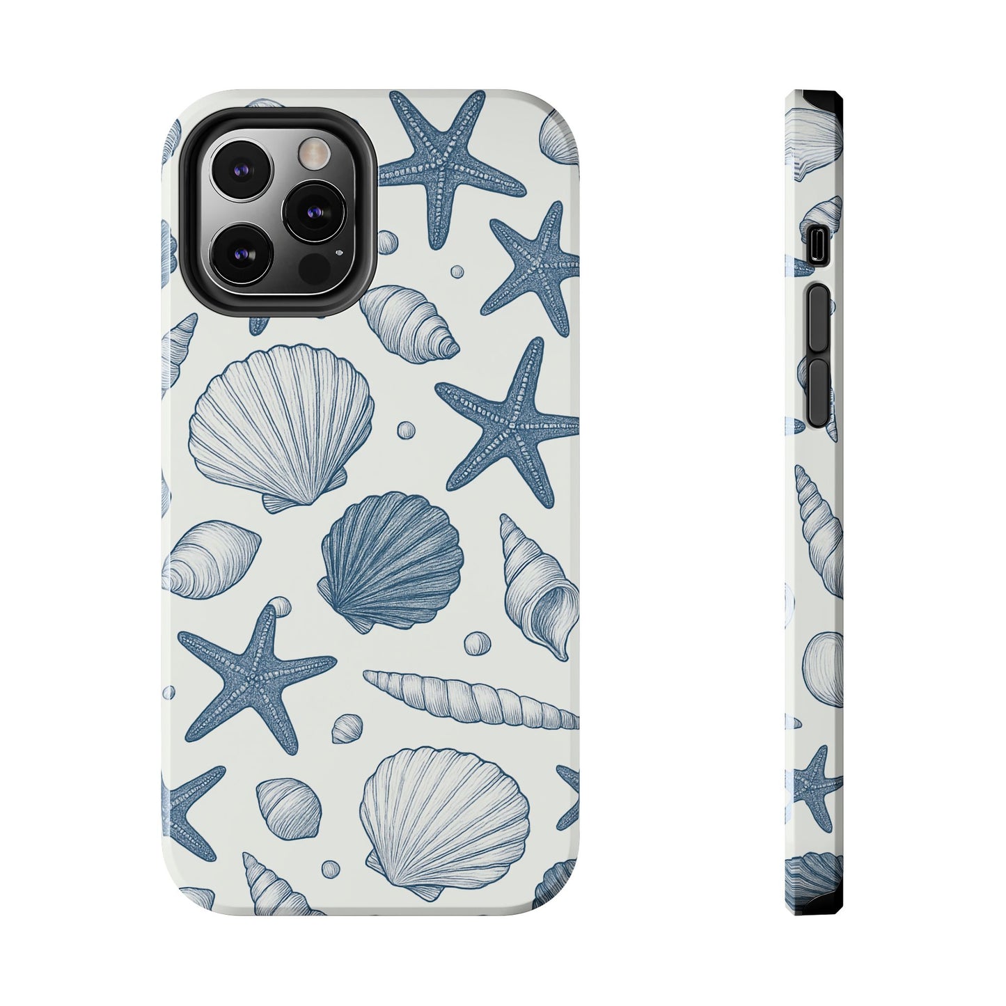 Z Coastal Shells Tough Phone Case - Nautical Design for Ocean Lovers