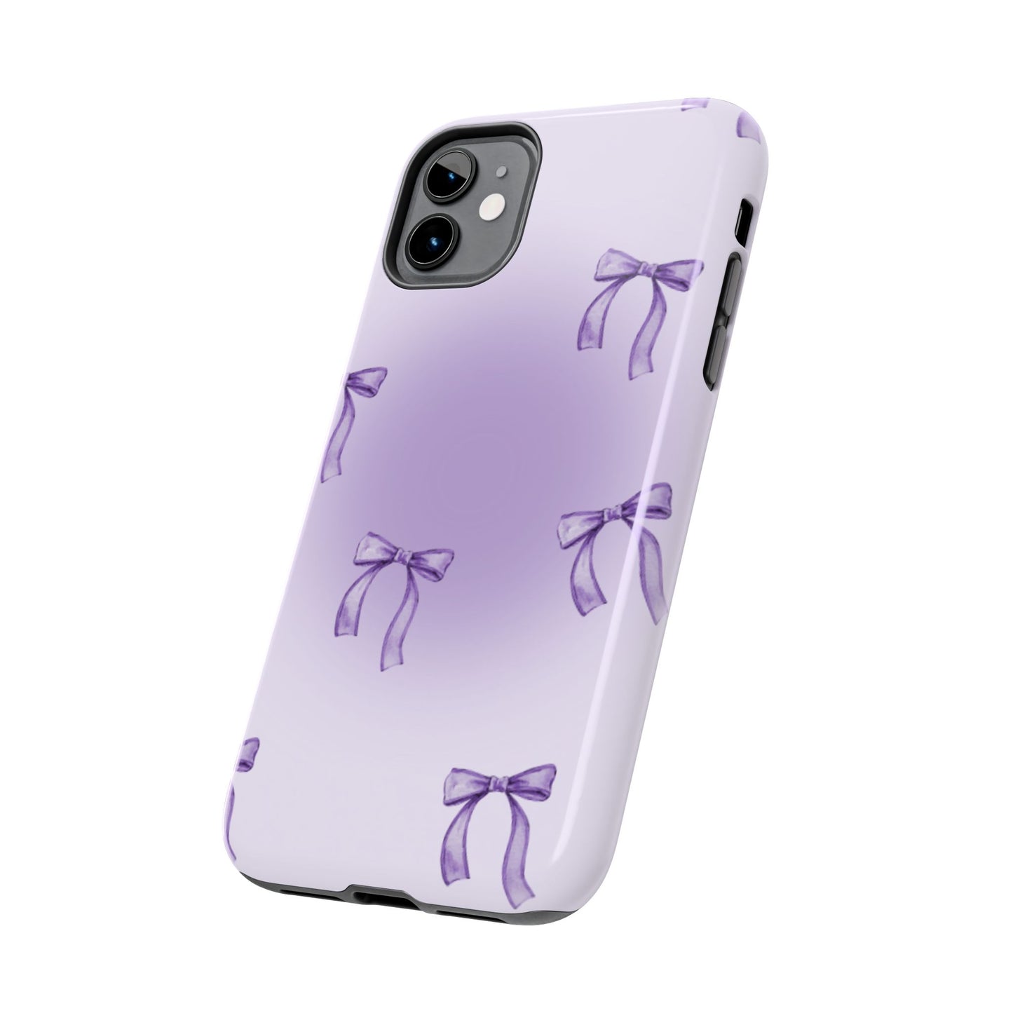 Purple Chic Bow Pattern Phone Case - Stylish Protection for All Occasions