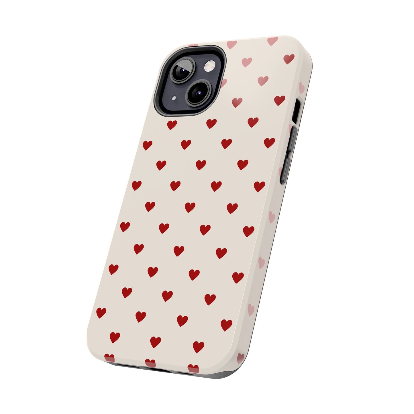 Cute Heart Print Tough Phone Case - Durable Protection for Valentine's Day & Everyday Love