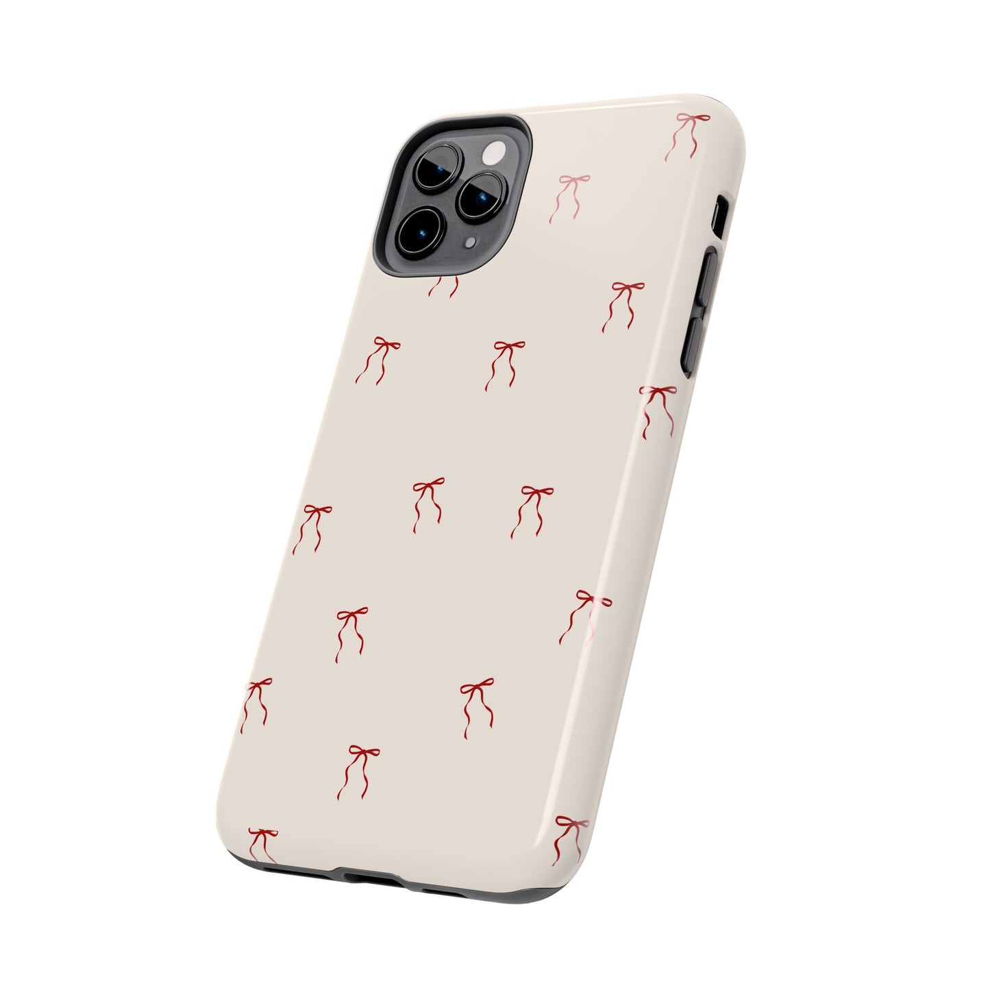 Ribbon Cute Bow Pattern Tough Phone Cases, Bow Phone Cover, Stylish Phone Protectors, Gift for Girls, Trendy Tech Accessories