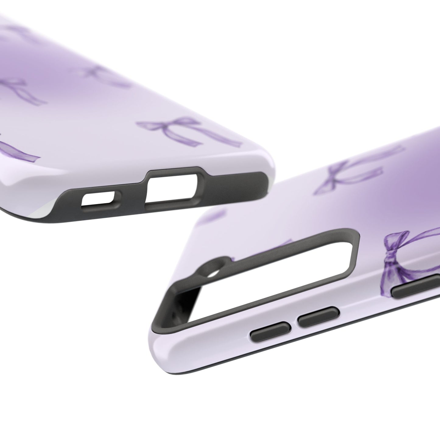 Purple Chic Bow Pattern Phone Case - Stylish Protection for All Occasions