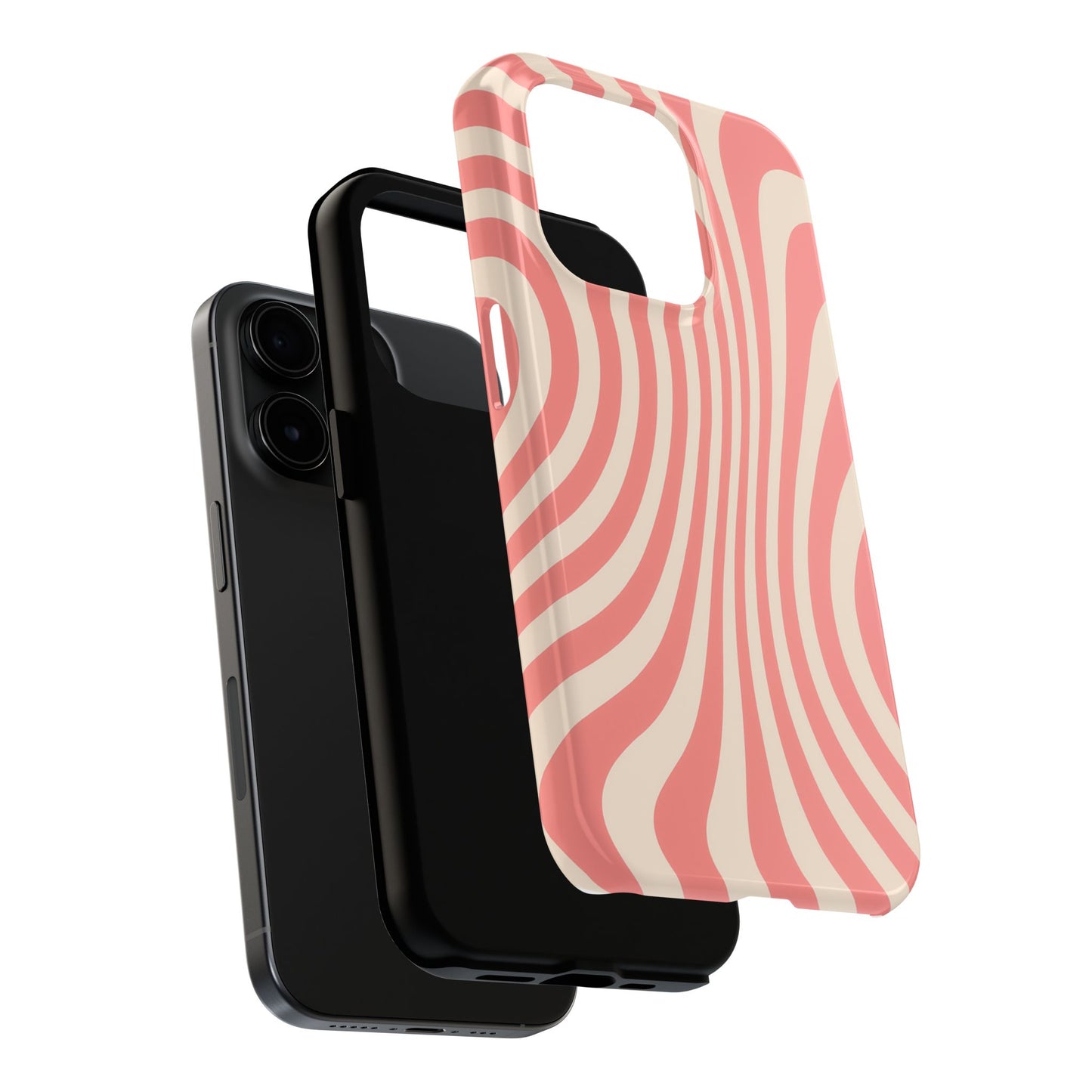 Stylish Waves Phone Case - Trendy Mobile Accessory, Durable Protection, Gift for Teens, Modern Design, Pink Aesthetic