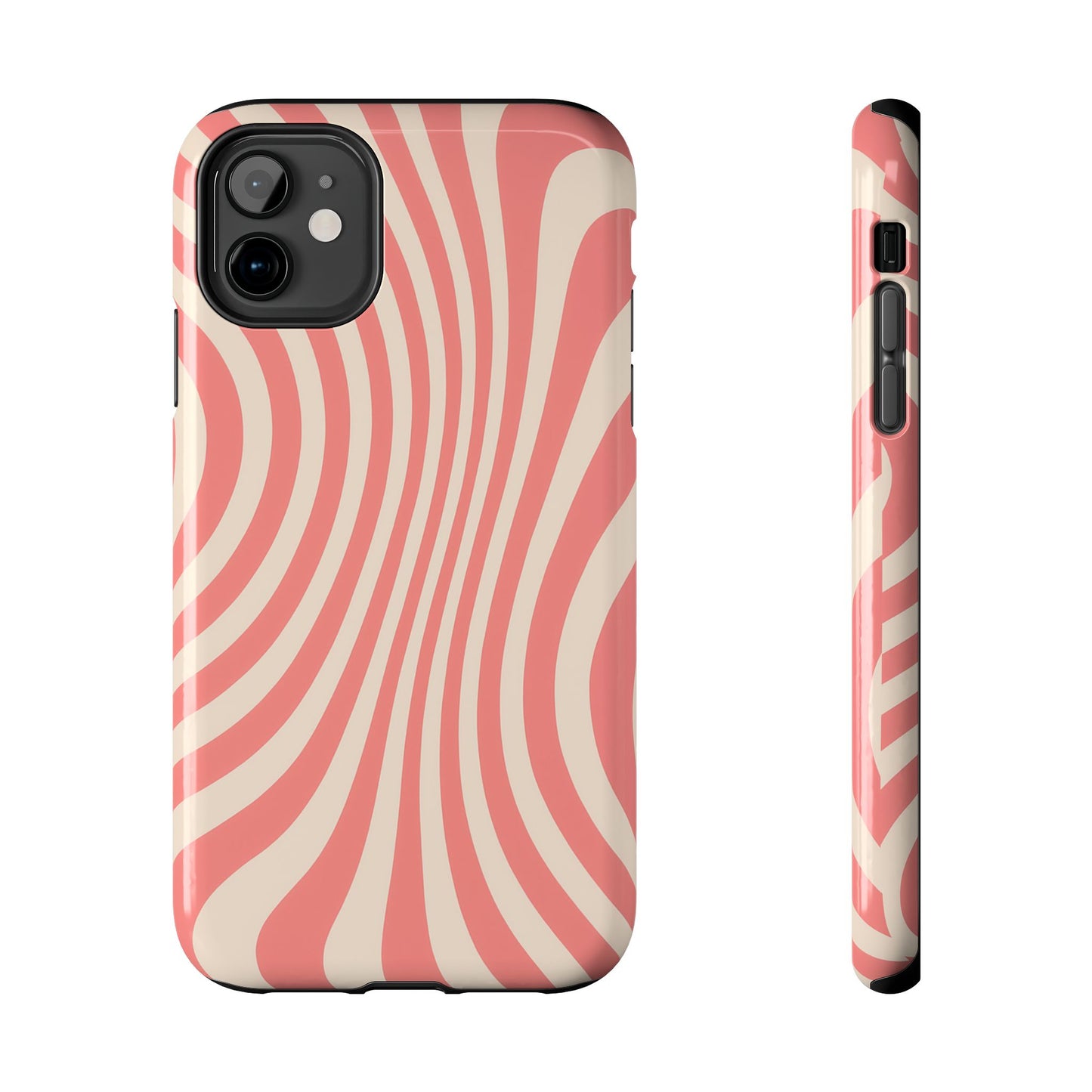 Stylish Waves Phone Case - Trendy Mobile Accessory, Durable Protection, Gift for Teens, Modern Design, Pink Aesthetic