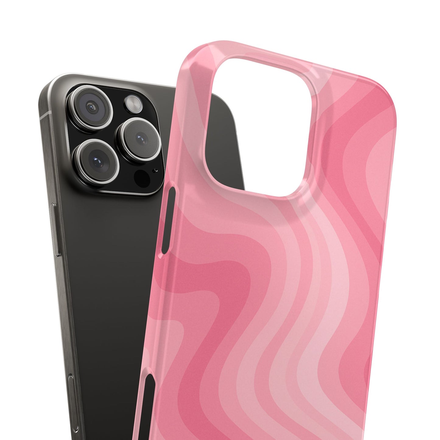 A Stylish Slim Phone Cases with Pink Waves Design, Trendy Accessories for Women, Unique Gifts for Birthdays, Valentine's Day, Chic Tech Covers