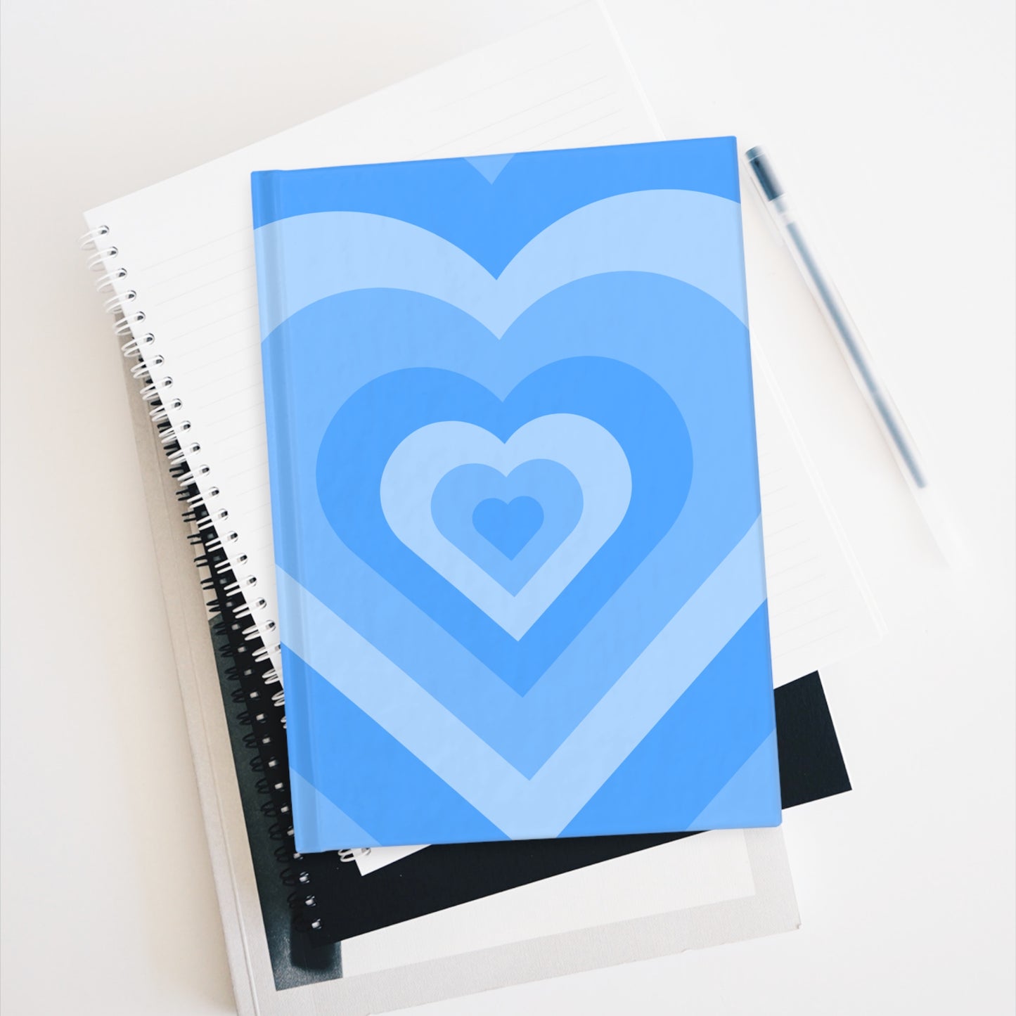 Heartfelt Blue Journal, Ruled Line, Notebook for Journaling, Gift for Writers, Self Care, Valentines Day Gift, Heart Design, Inspirational Diary