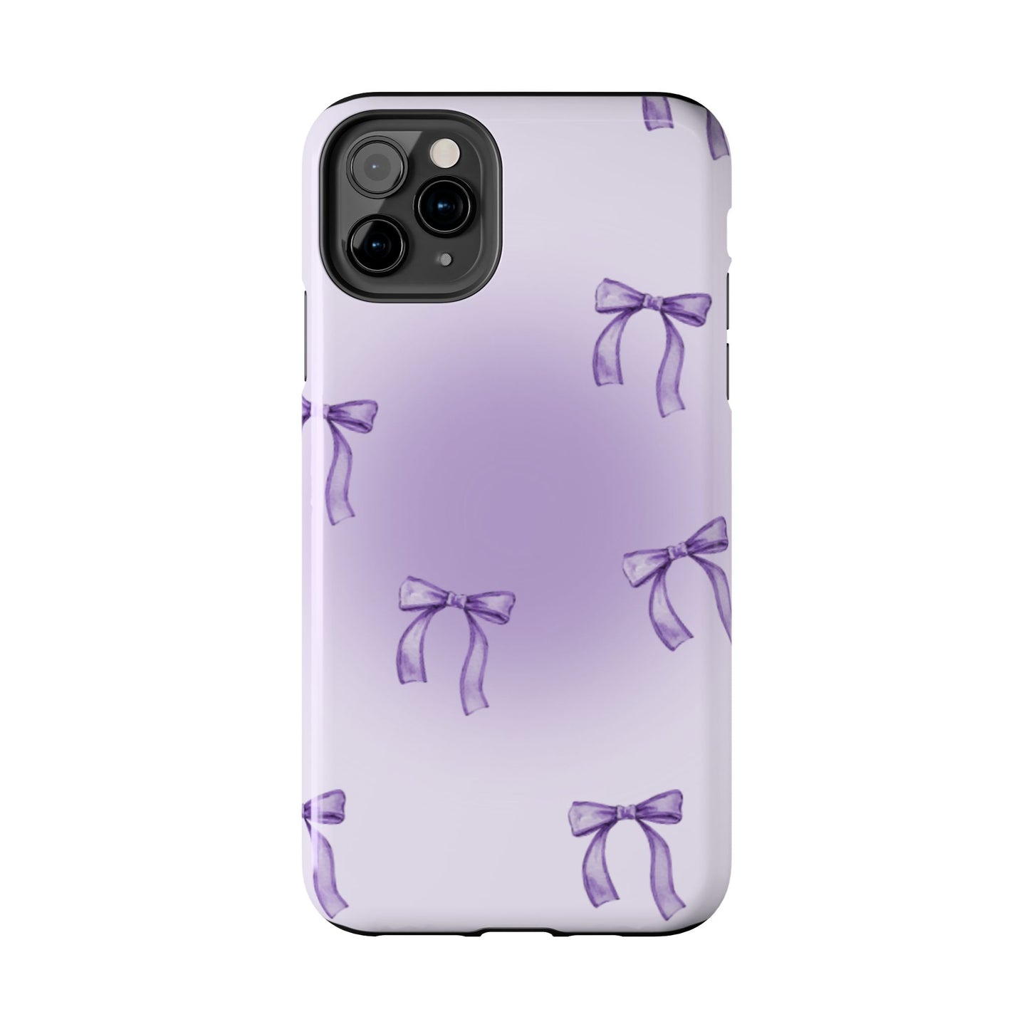 Purple Chic Bow Pattern Phone Case - Stylish Protection for All Occasions