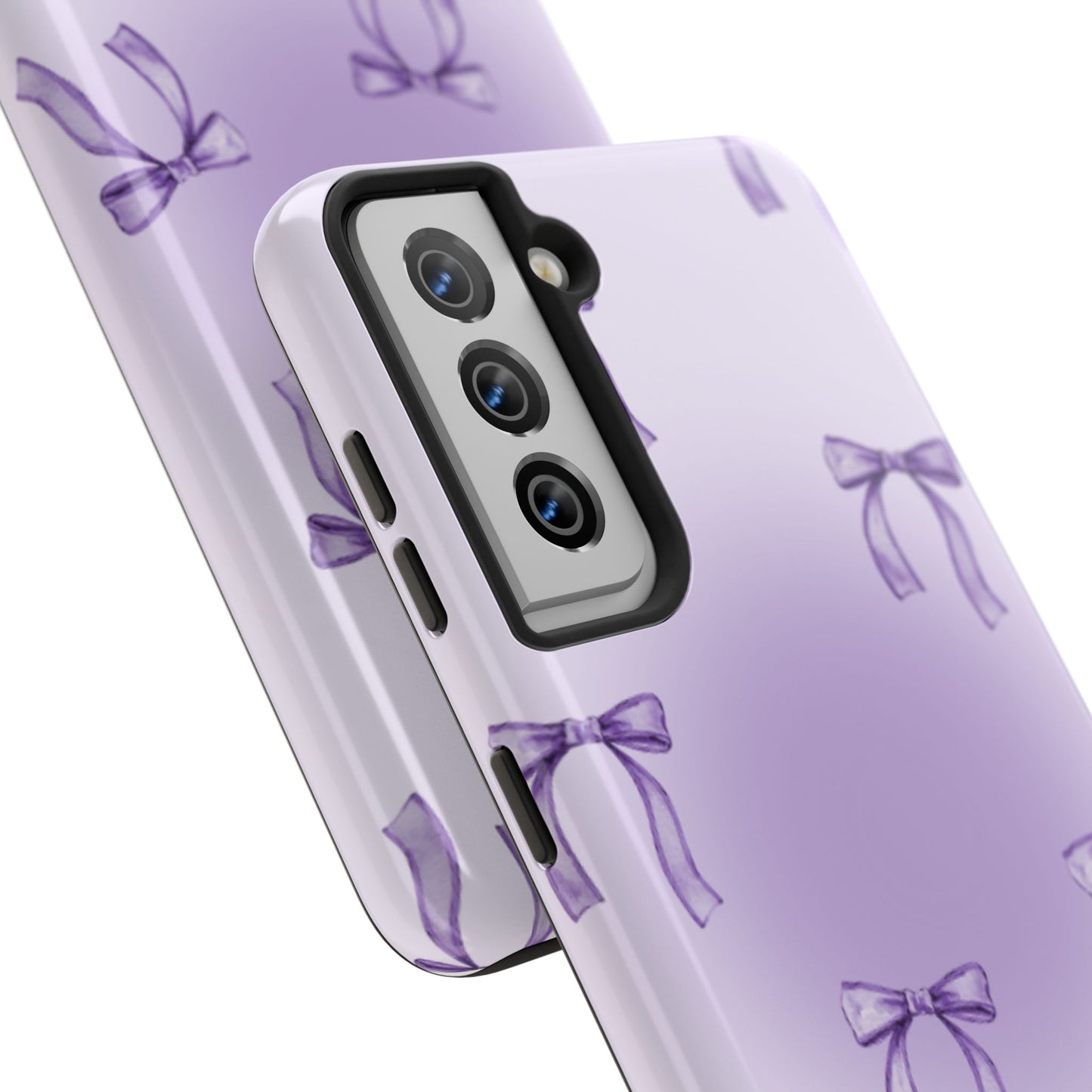 Purple Chic Bow Pattern Phone Case - Stylish Protection for All Occasions