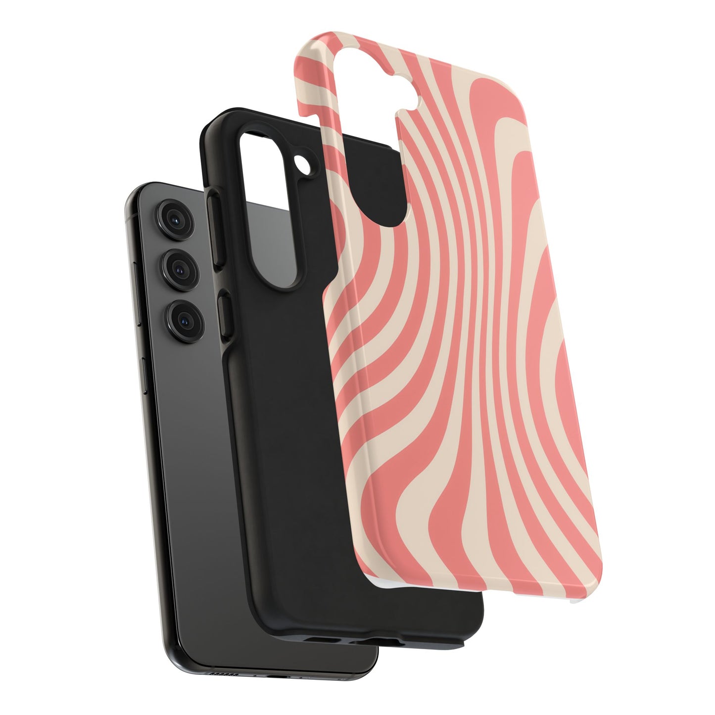 Stylish Waves Phone Case - Trendy Mobile Accessory, Durable Protection, Gift for Teens, Modern Design, Pink Aesthetic