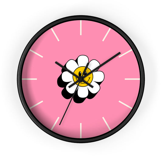 Elegant Cheerful Daisy Wall Clock, Bright Pink Floral Home Decor, Unique Gift for Flower Lovers, Preppy Clock, Happy Accent for Any Room