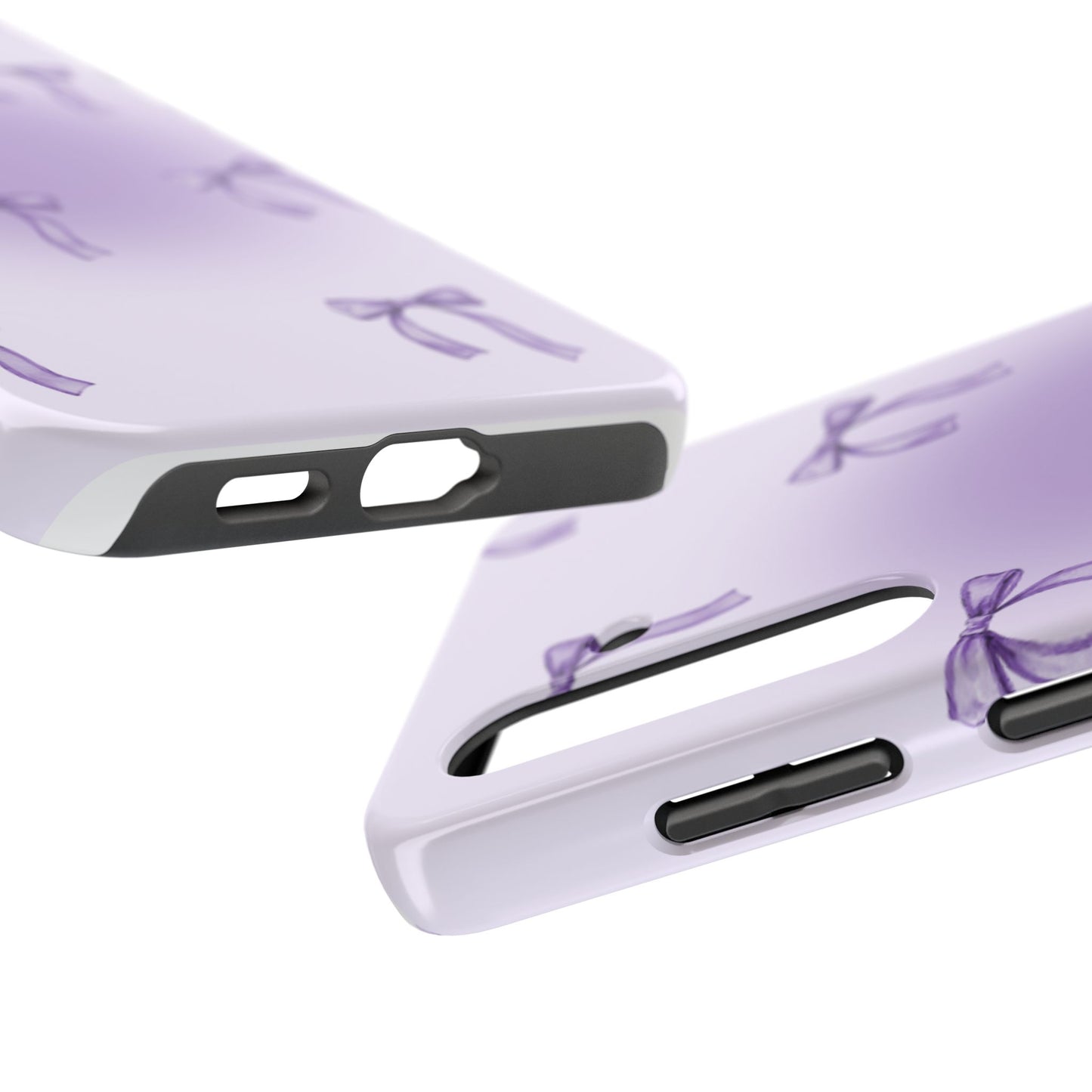 Purple Chic Bow Pattern Phone Case - Stylish Protection for All Occasions