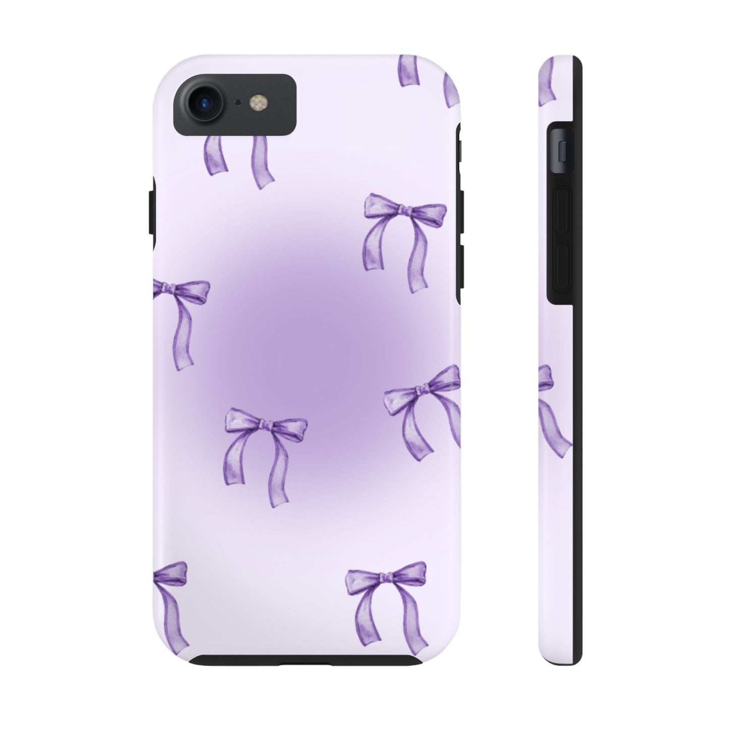 Purple Chic Bow Pattern Phone Case - Stylish Protection for All Occasions