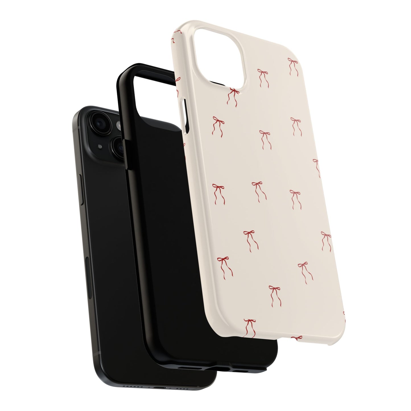 Ribbon Cute Bow Pattern Tough Phone Cases, Bow Phone Cover, Stylish Phone Protectors, Gift for Girls, Trendy Tech Accessories