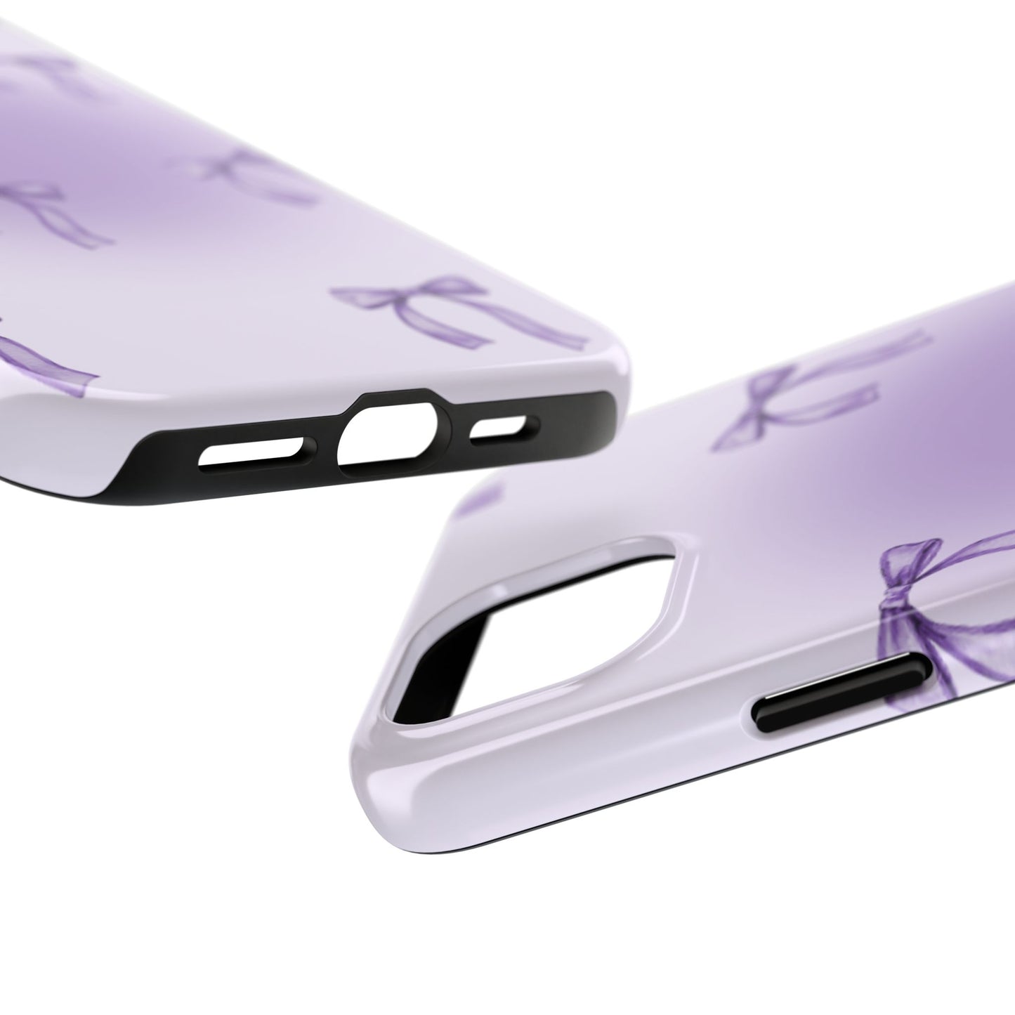 Purple Chic Bow Pattern Phone Case - Stylish Protection for All Occasions