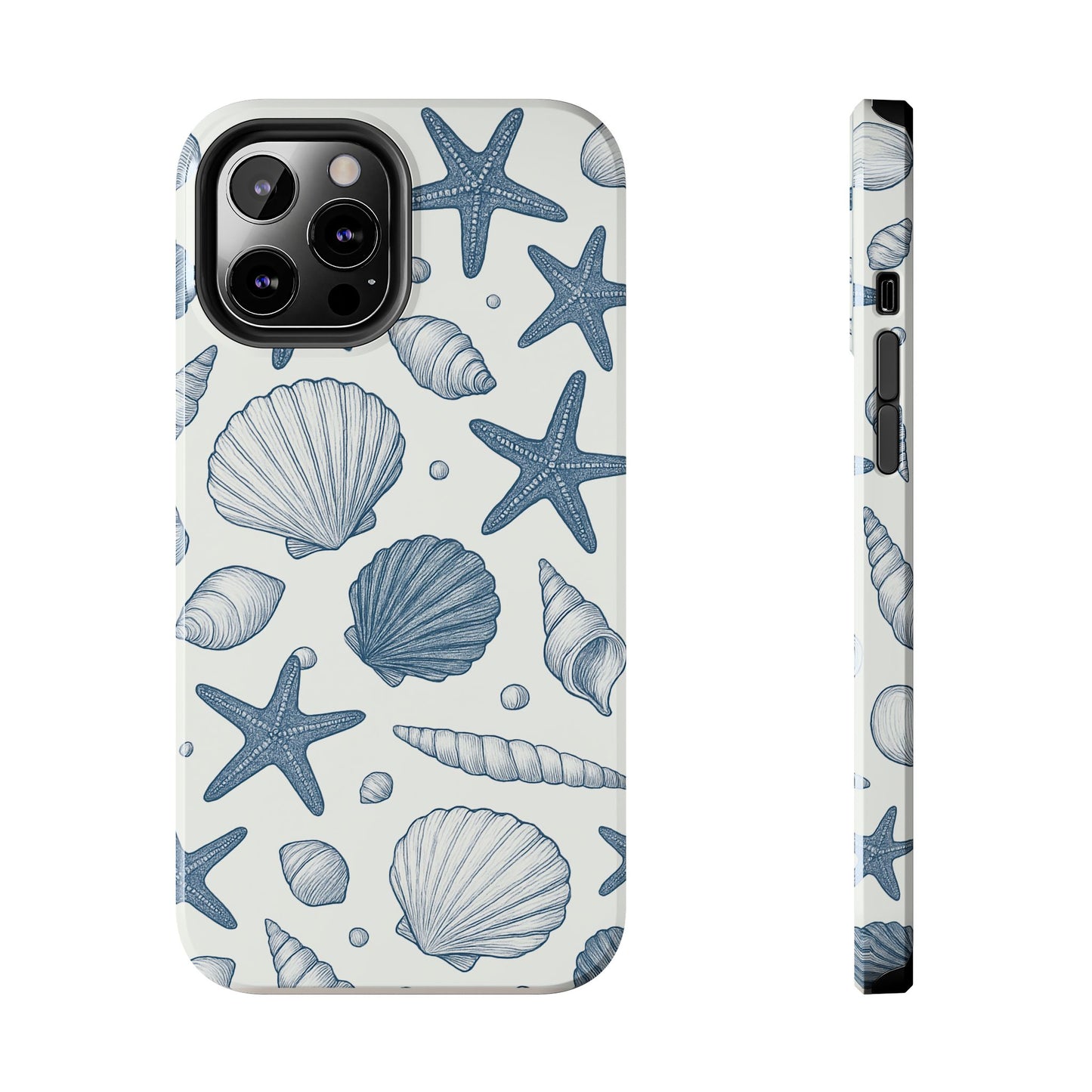 Z Coastal Shells Tough Phone Case - Nautical Design for Ocean Lovers