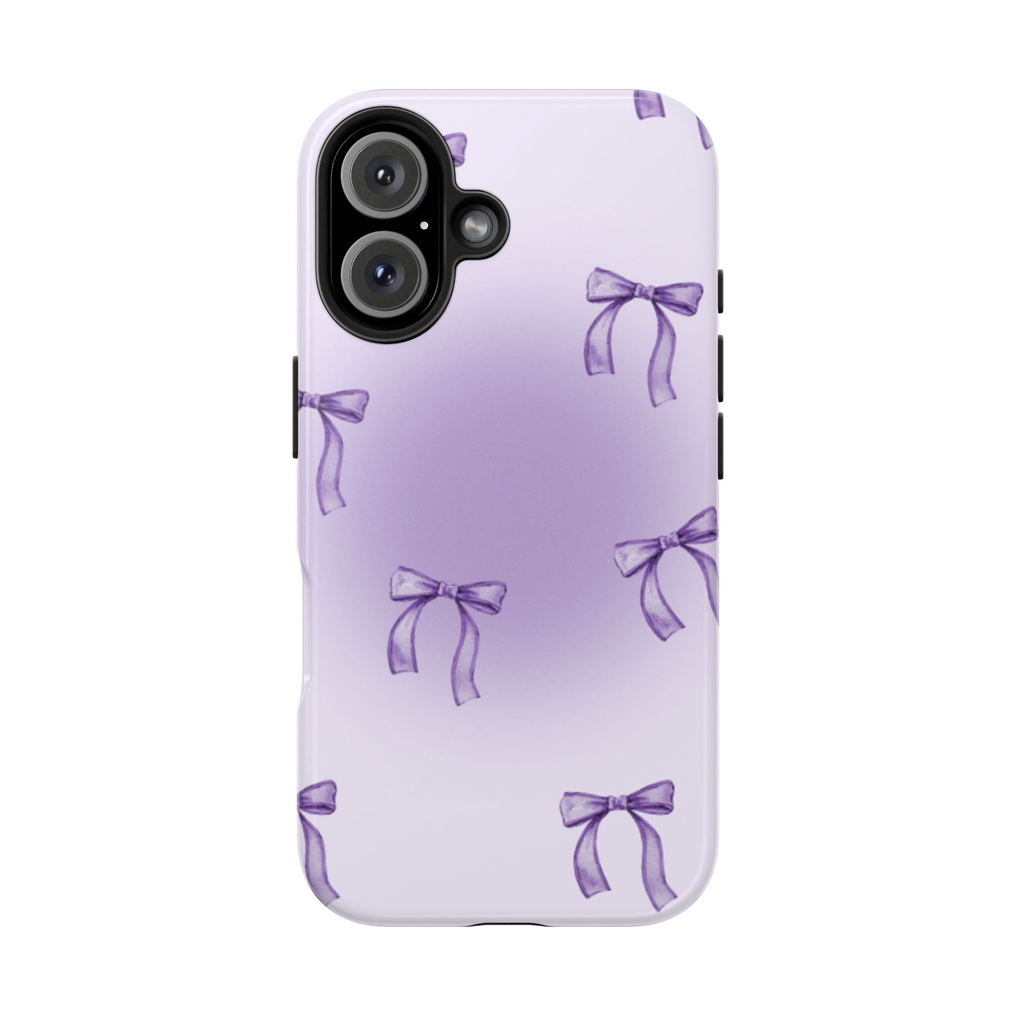 Purple Chic Bow Pattern Phone Case - Stylish Protection for All Occasions
