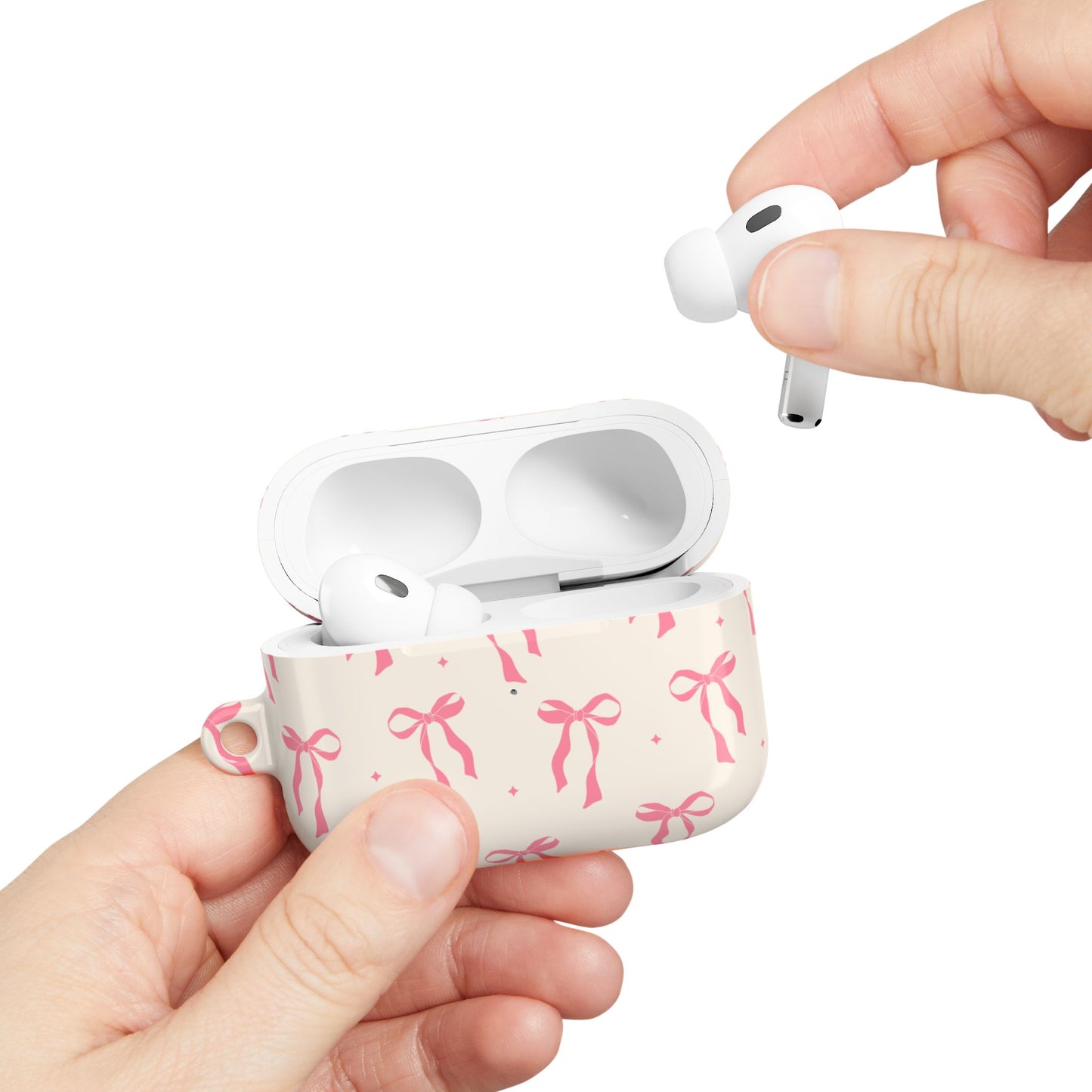 Chic Pink Ribbon AirPod Case - Stylish Protection for Music Lovers