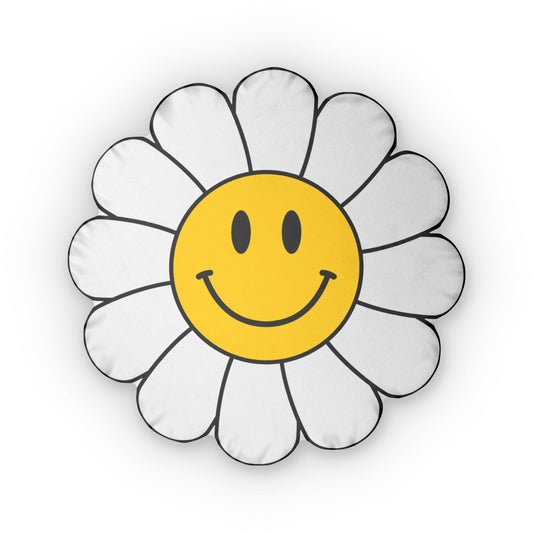 Vibrant Preppy Aesthetic Smiley Custom Shaped Pillow